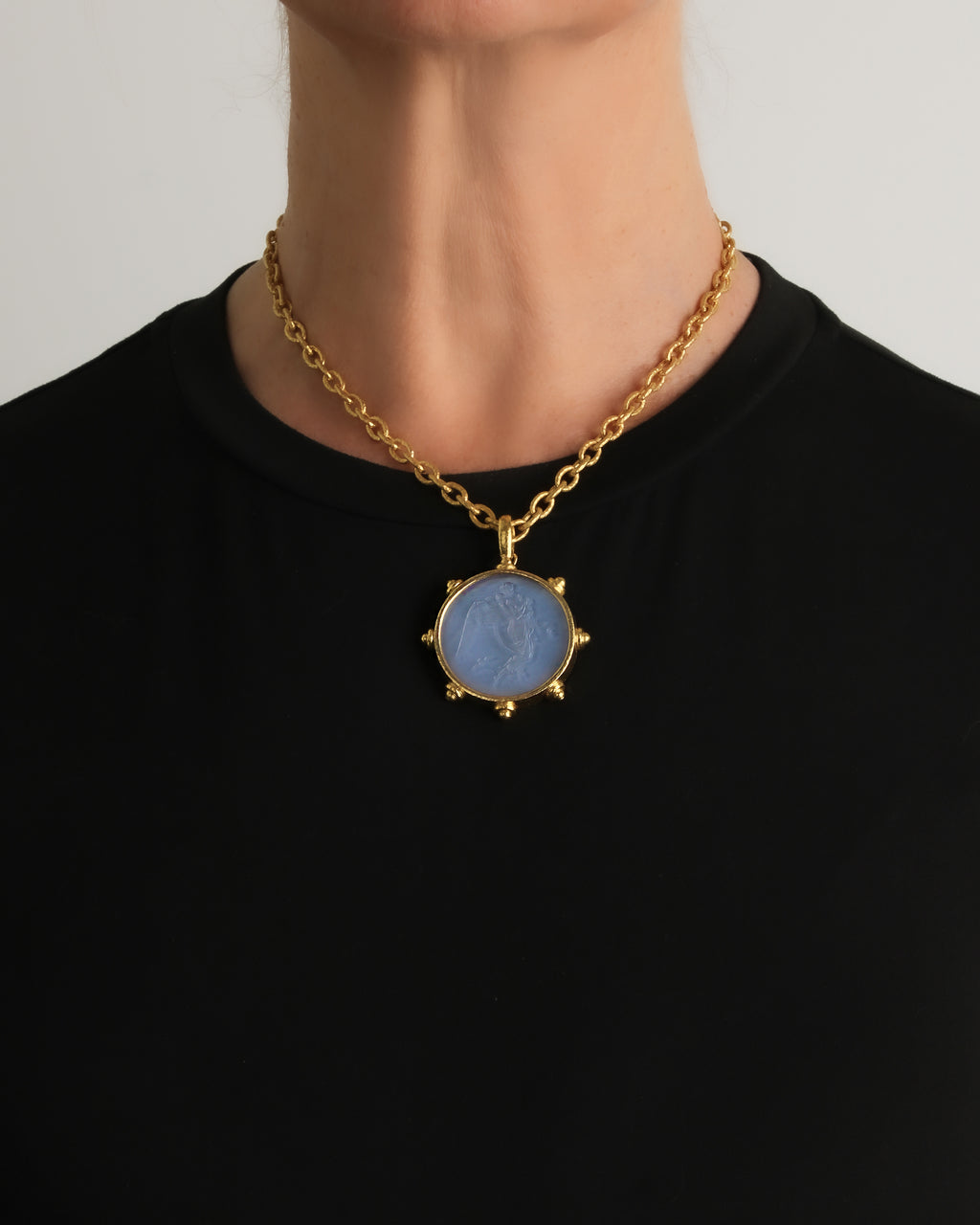 Cerulean 'Angel with Child' Pendant