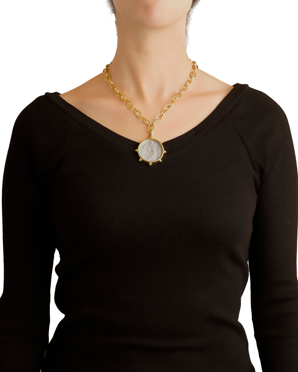 Crystal 'Angel with Child' Pendant