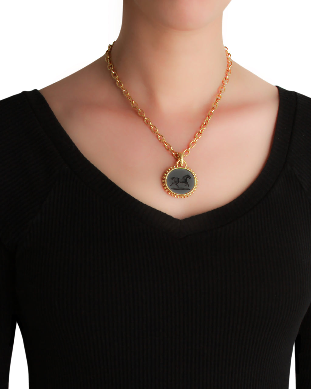 Onyx 'Running Horse' Pendant