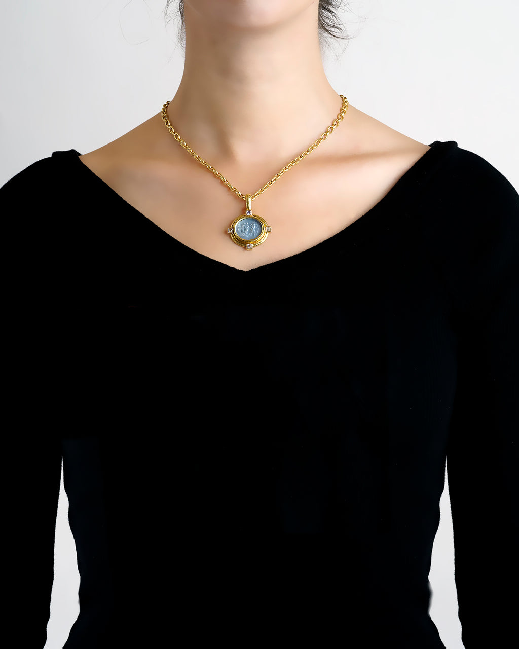 Peacock 'Goddess on Boat' Pendant