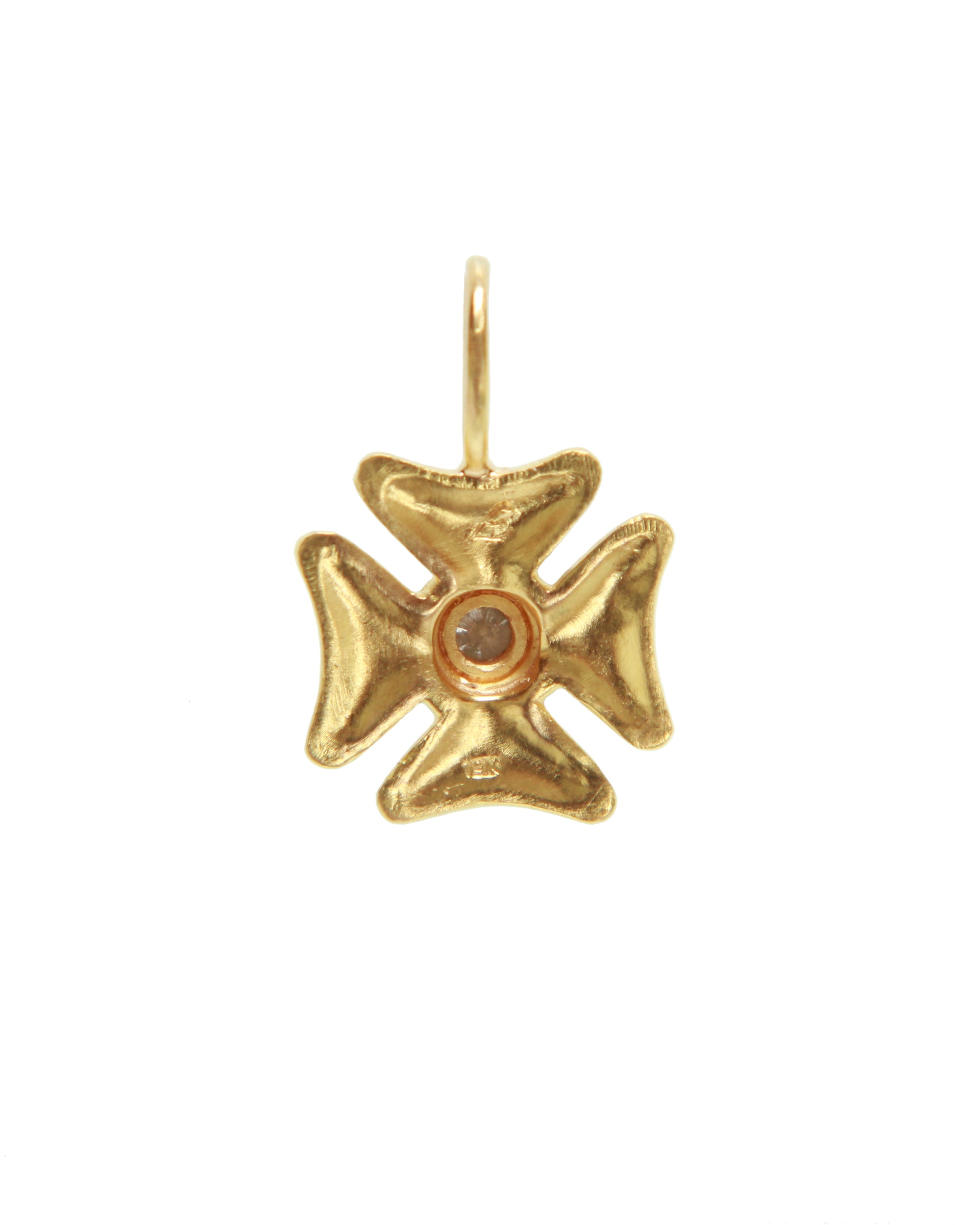 Small Maltese Cross with Diamond Pendant