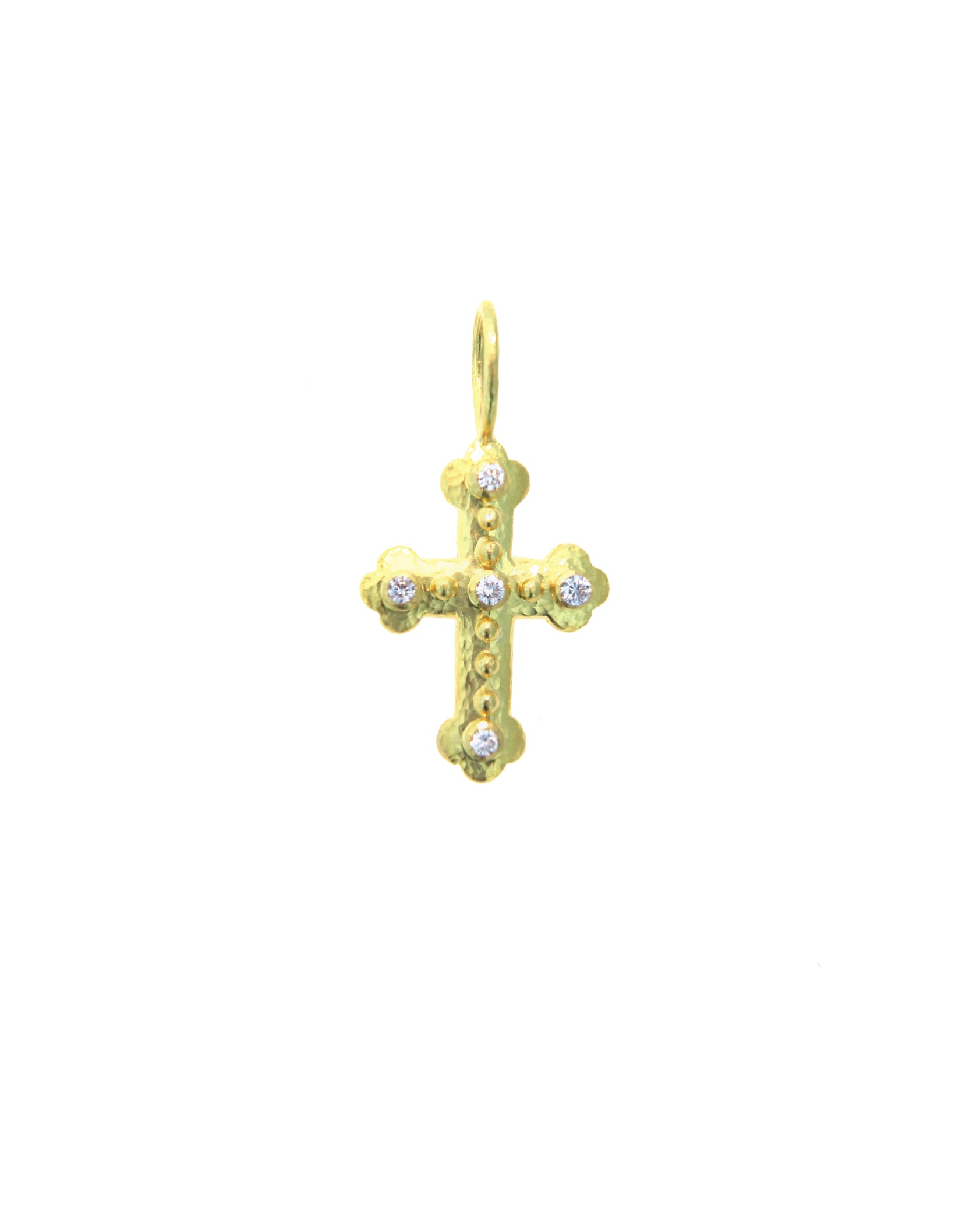 Diamond Byzantine Cross Pendant with Jump Ring