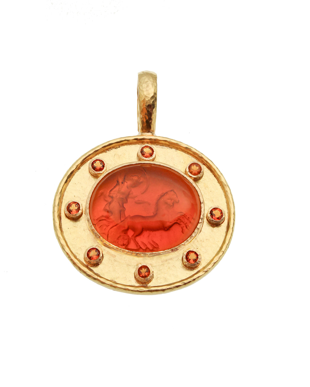 Amber 'Goddess with Chariot' Pendant