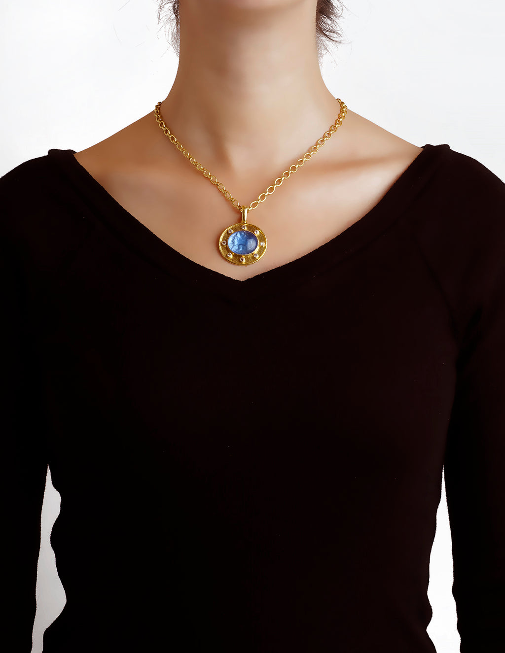 Amber 'Goddess with Chariot' Pendant