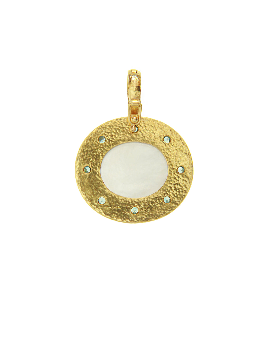 Teal 'Goddess with Chariot' Pendant