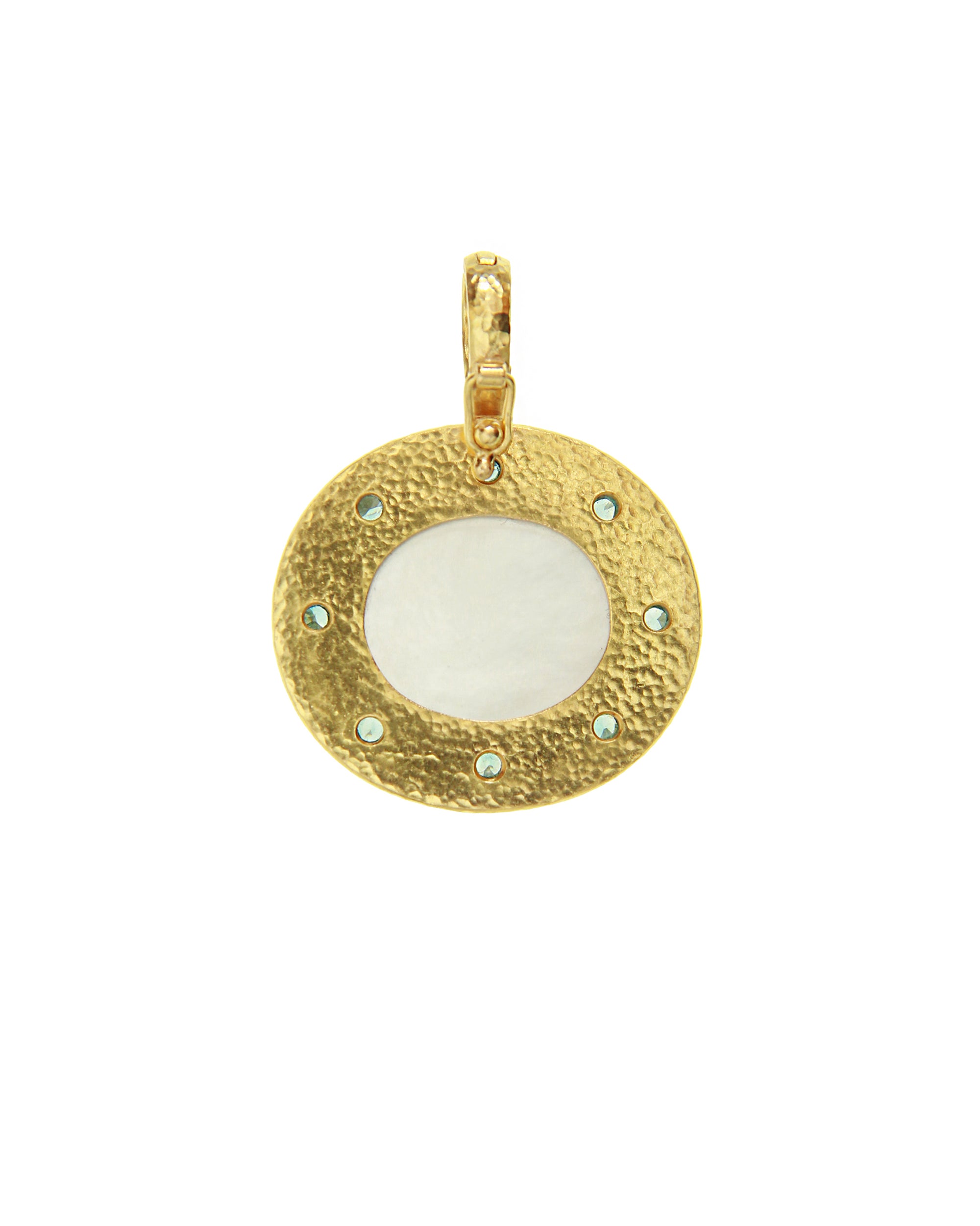 Teal 'Goddess with Chariot' Pendant