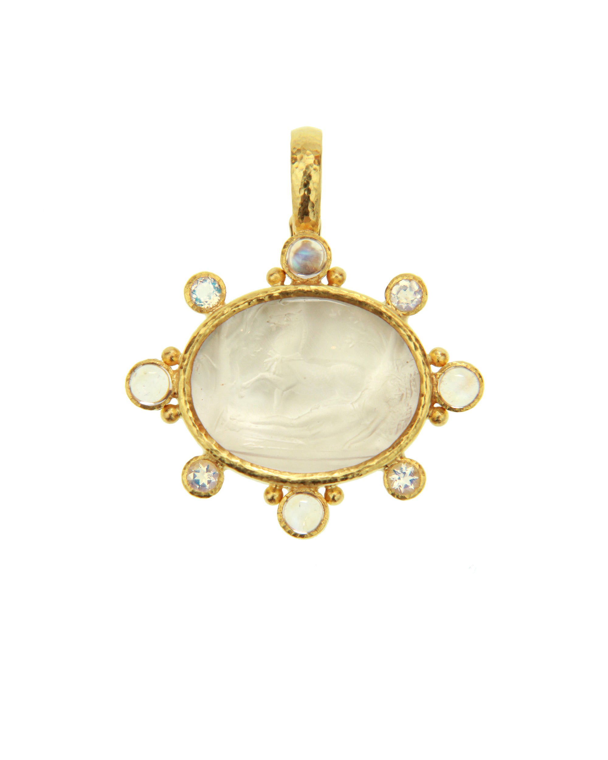 Crystal 'Horse with Sleeping Maiden' Pendant