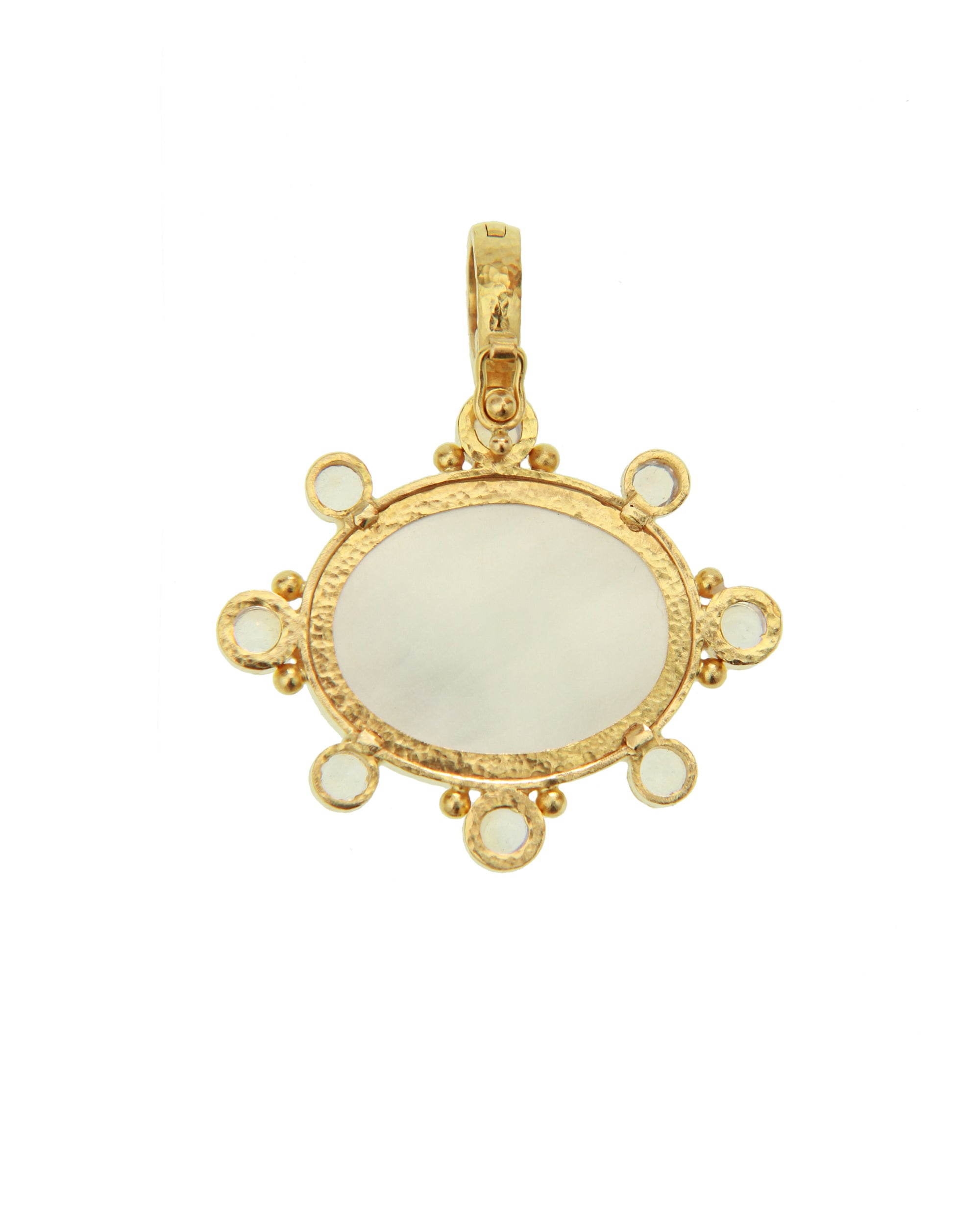 Teal 'Horse with Sleeping Maiden' Pendant