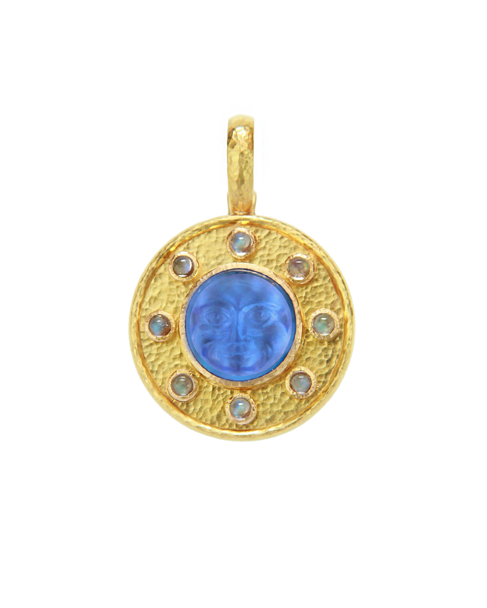 Cerulean 'Man-in-Moon' Pendant