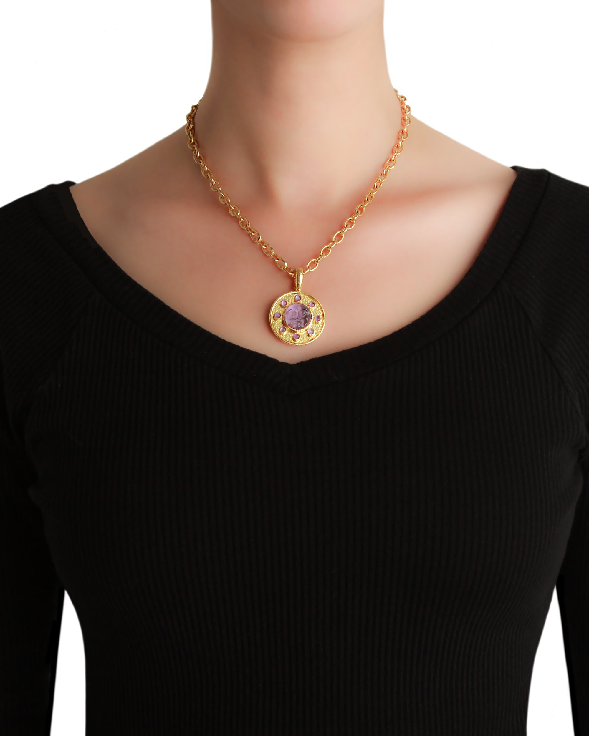 Crystal 'Man-in-Moon' Pendant