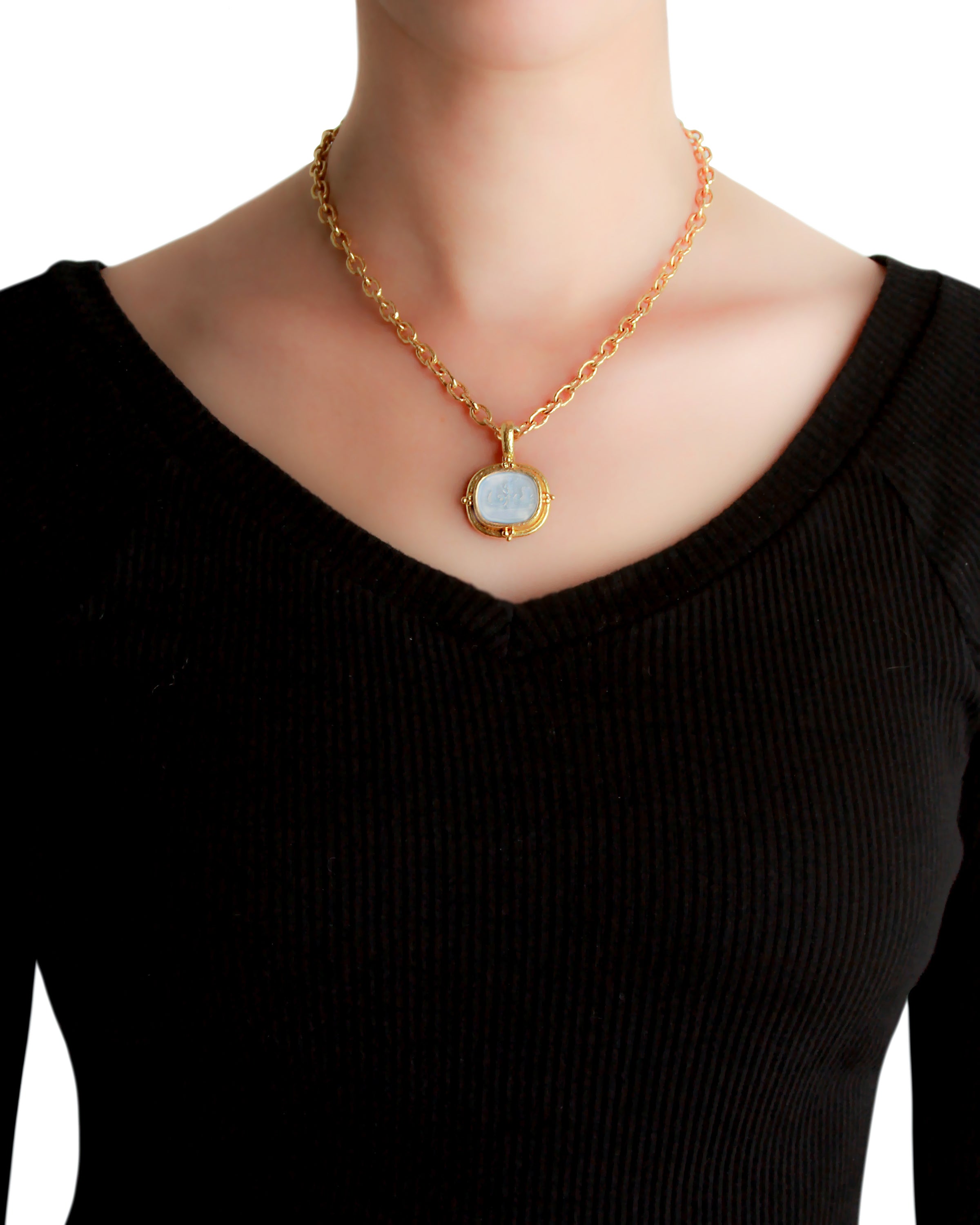 Crystal Venetian Glass 'Neptune' Pendant – Elizabeth Locke Jewels