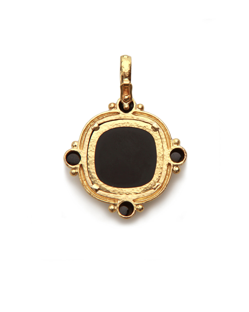 Black 'Cupid Riding Lion' Pendant