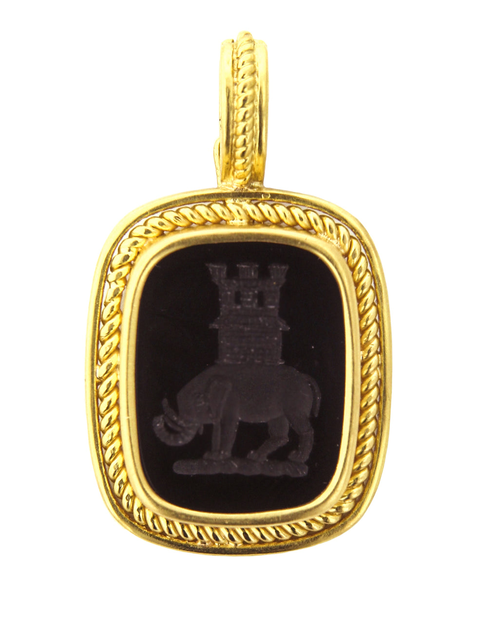 Onyx 'Elephant and Castle' Pendant