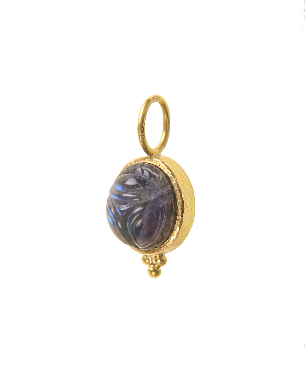 Labradorite Scarab Pendant with Jump Ring