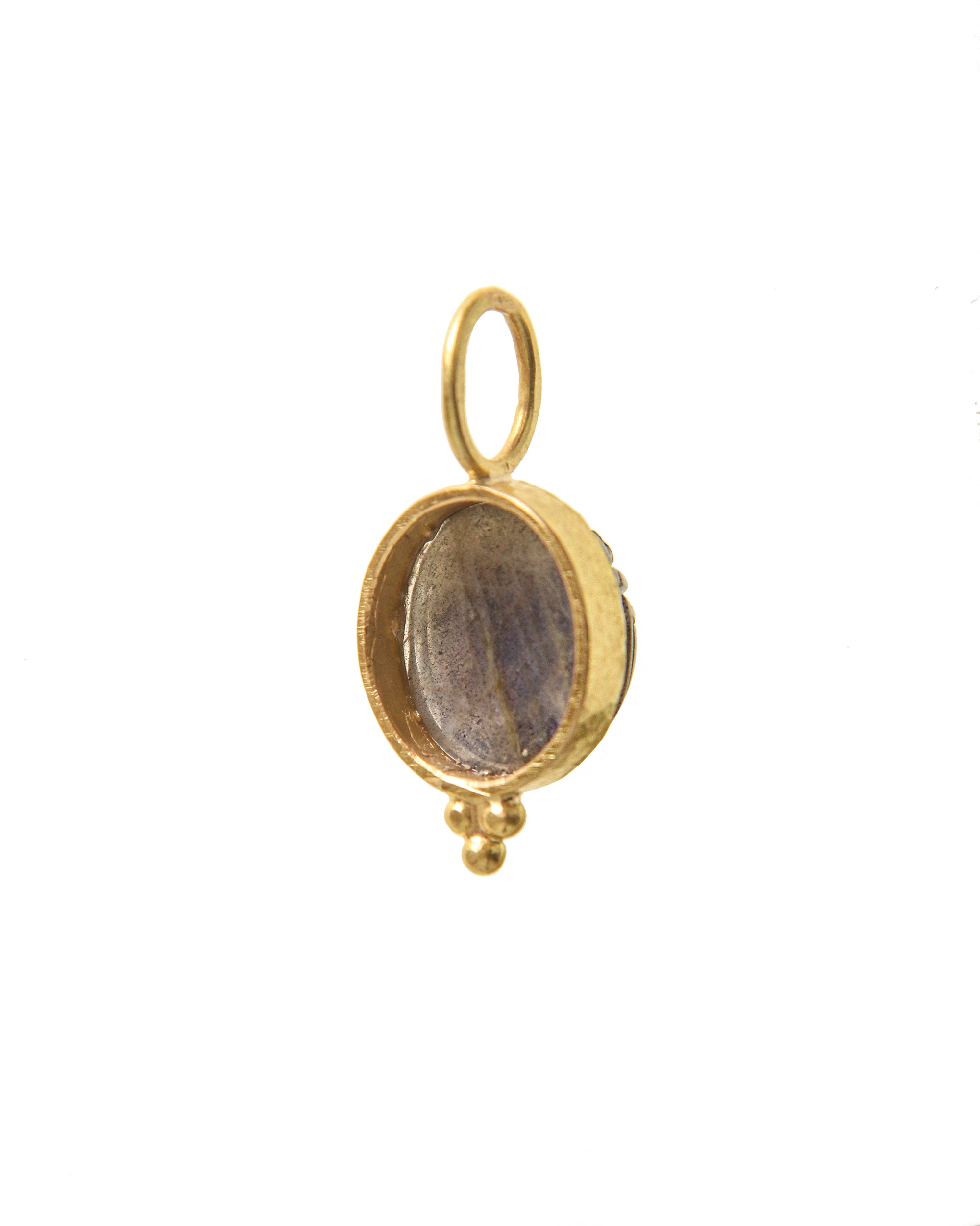 Labradorite Scarab Pendant with Jump Ring