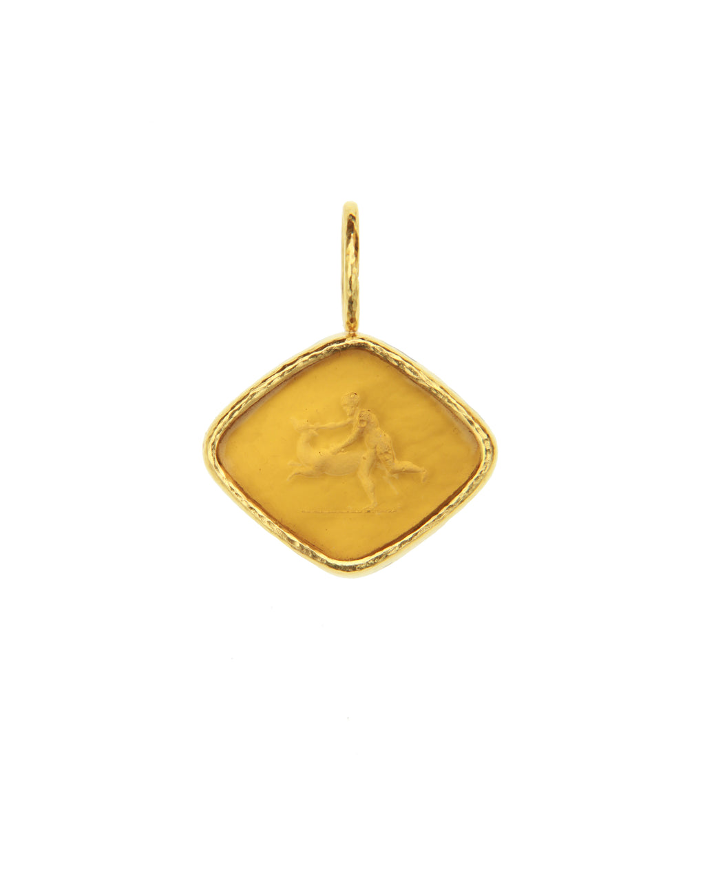 Light Amber 'Rombo God and Deer' Pendant