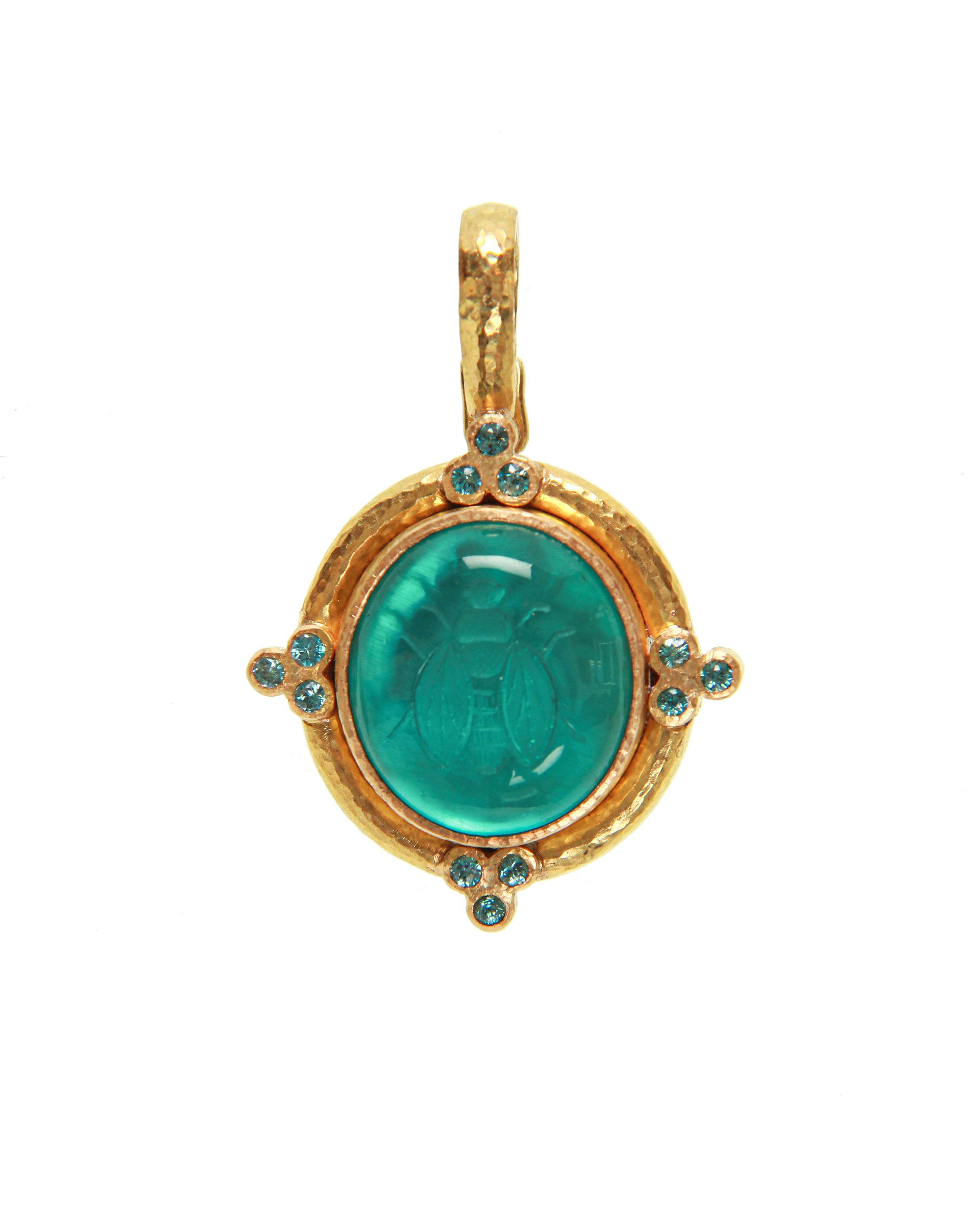 Teal 'Honey Bee' Pendant