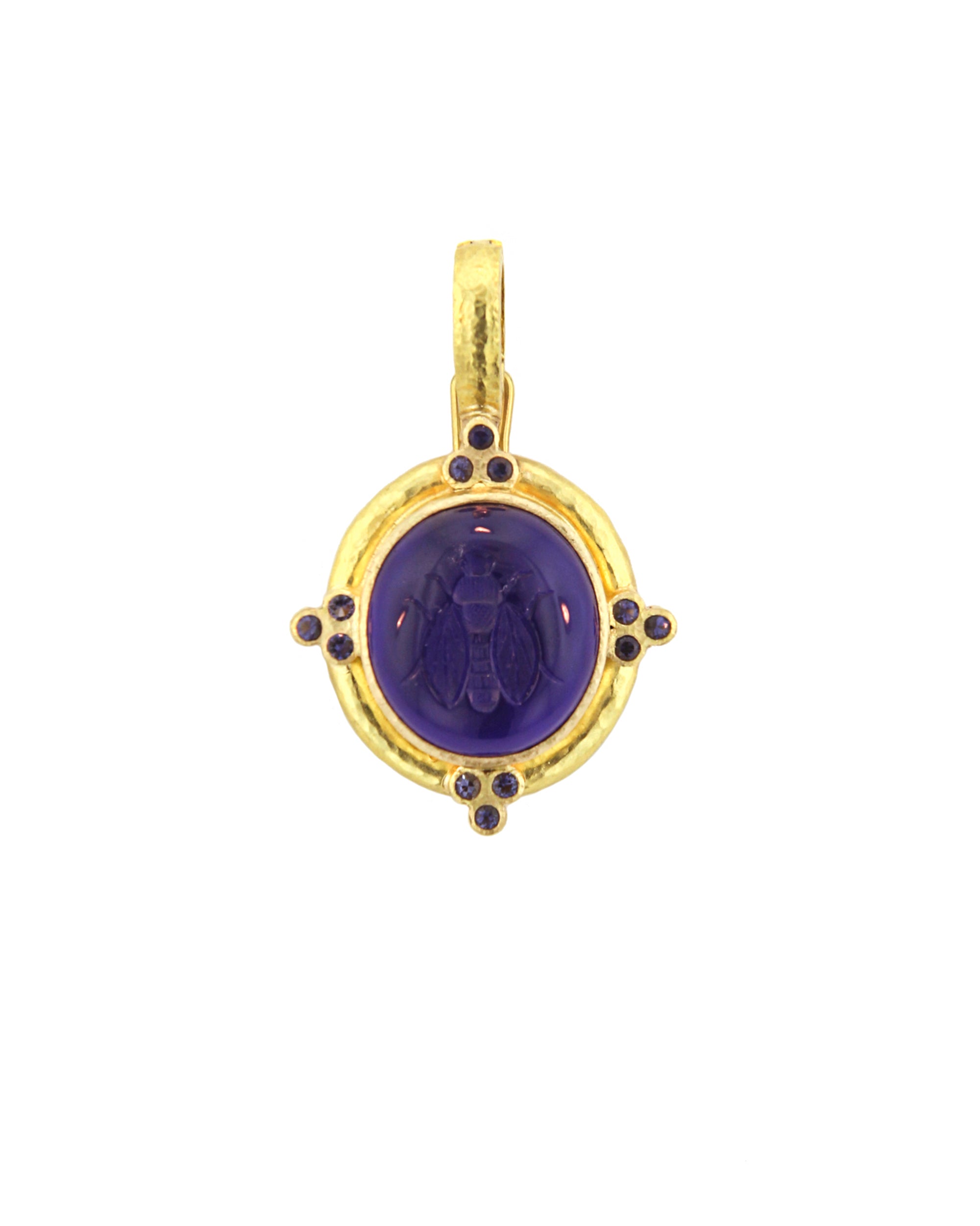 Cobalt 'Cabochon Honey Bee' Pendant