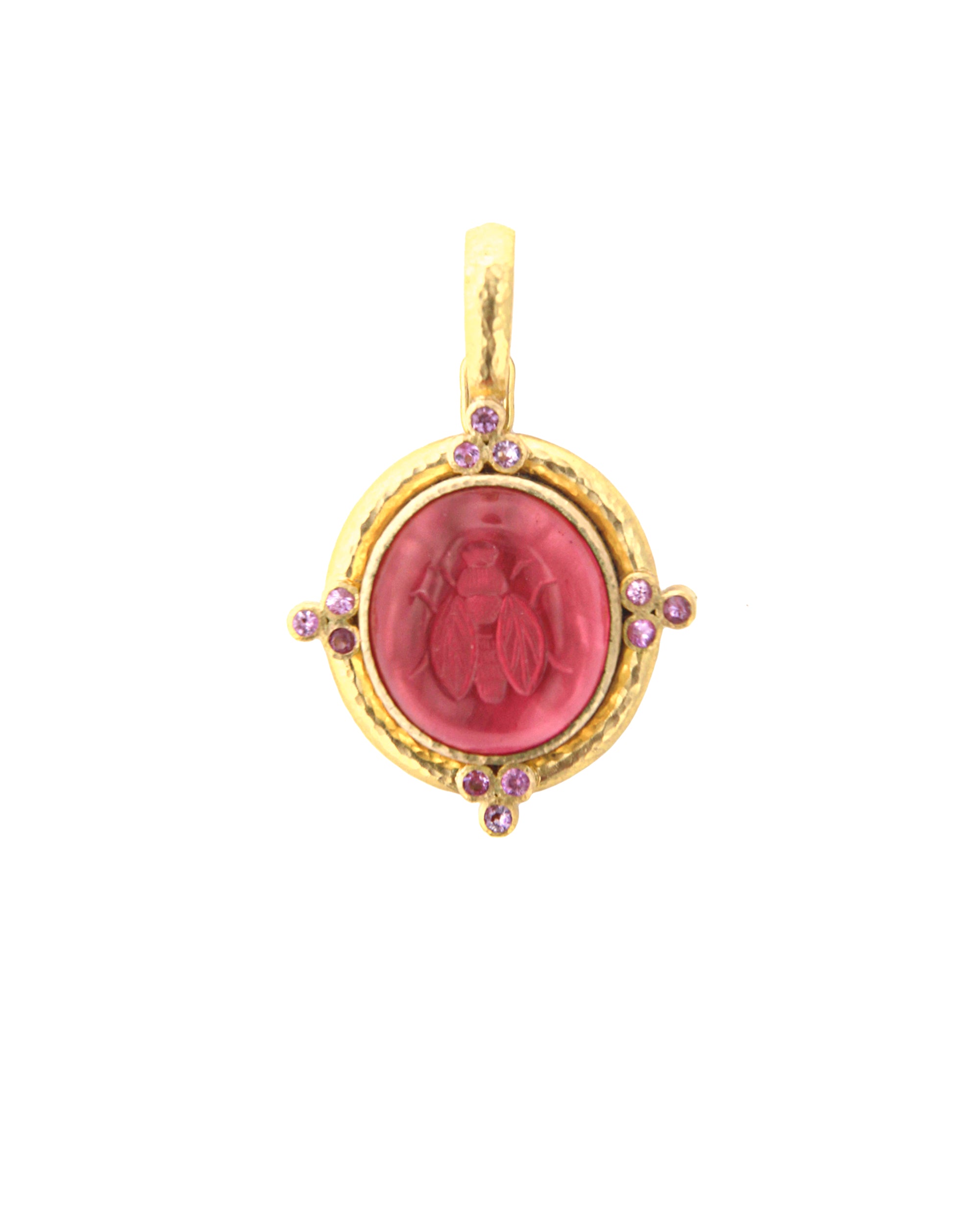 Pink 'Cabochon Honey Bee' Pendant