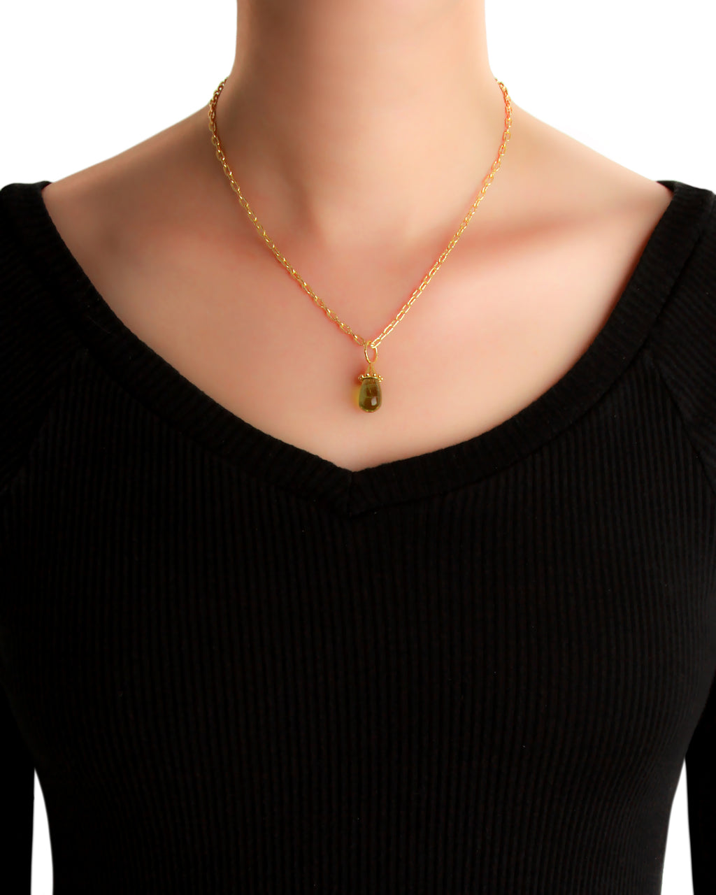 Peridot Pendant with Large Jump Ring