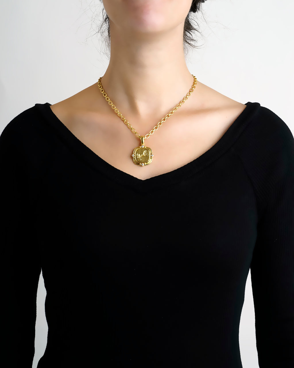 Gold and Diamond 'Rearing Horse' Pendant