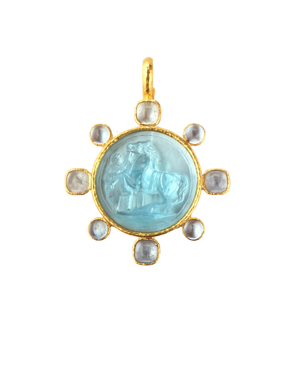 Light Aqua 'Ancient Horse' Pendant