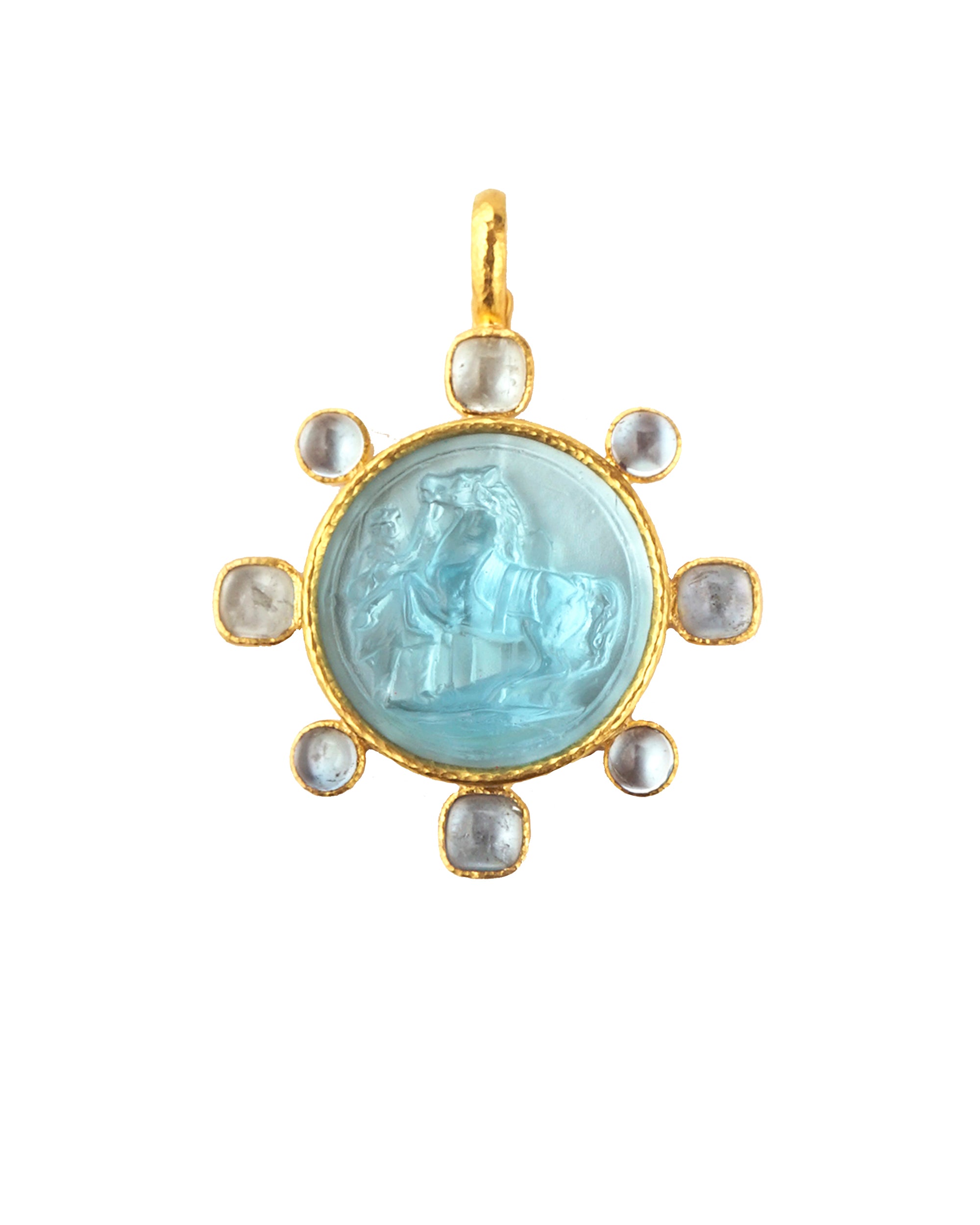 Light Aqua 'Ancient Horse' Pendant