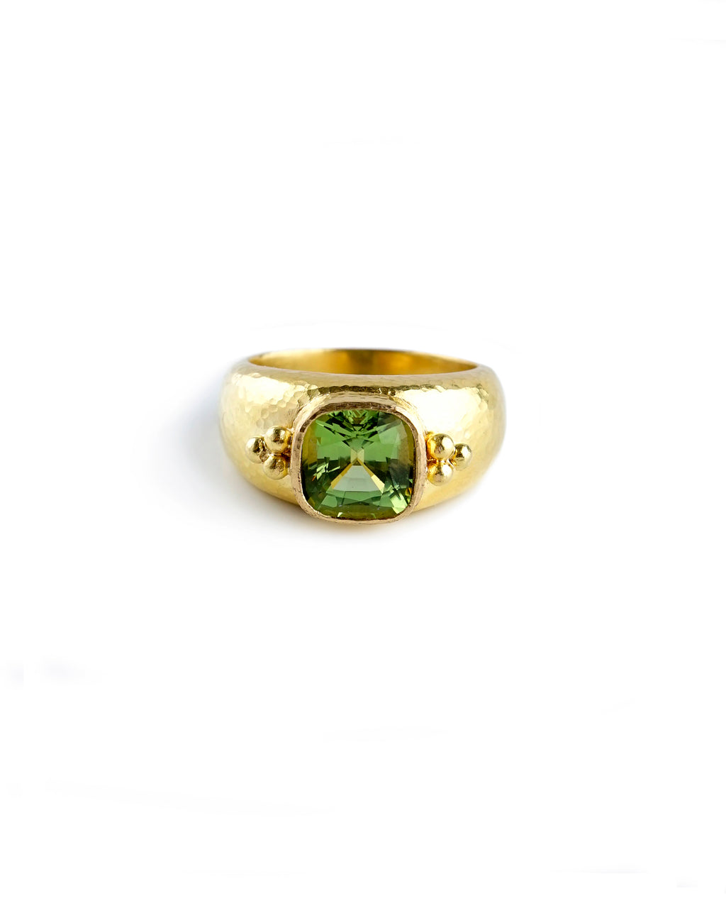 Peridot Bombe Ring with Triads