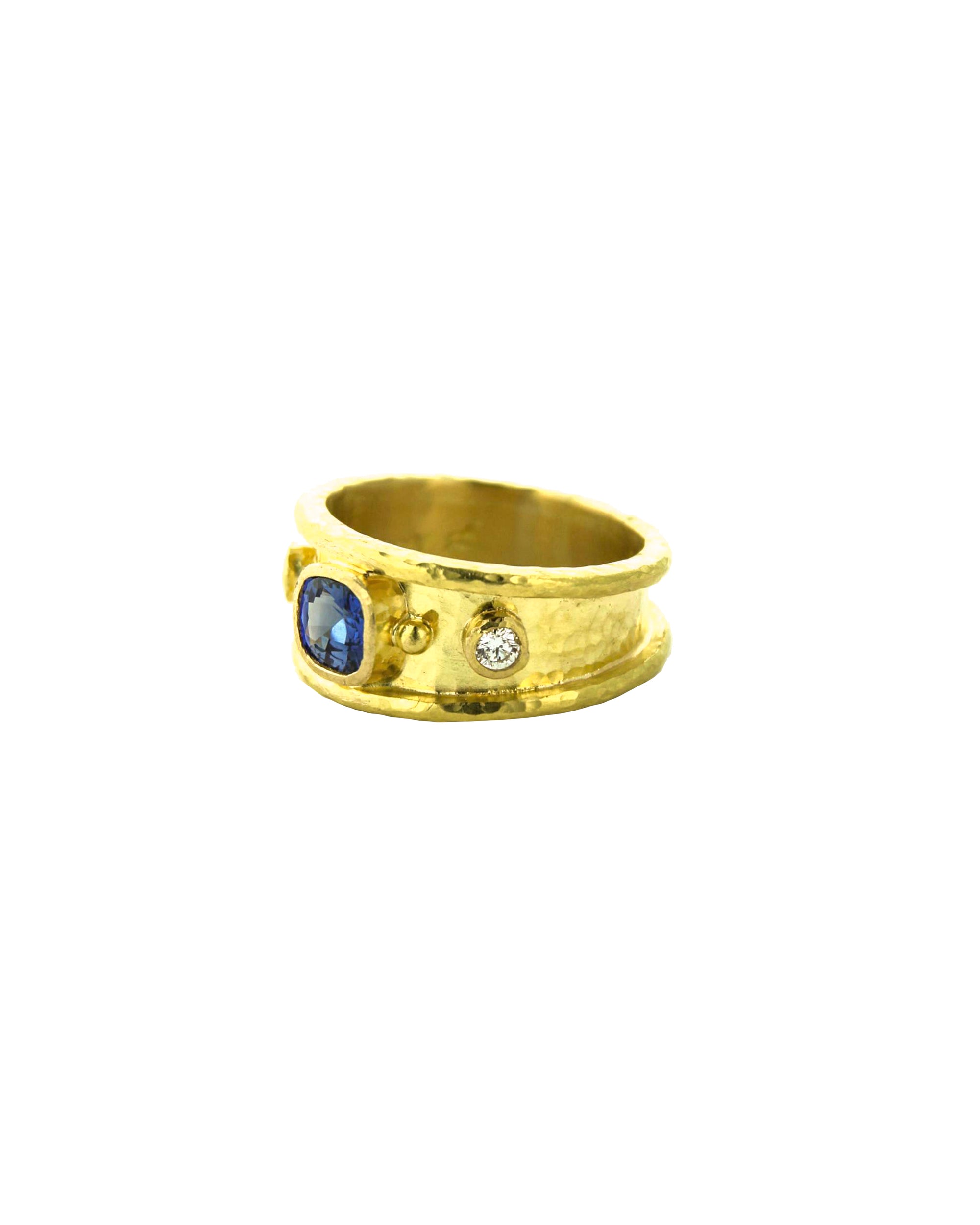 Blue Sapphire and Diamond Cigar Band