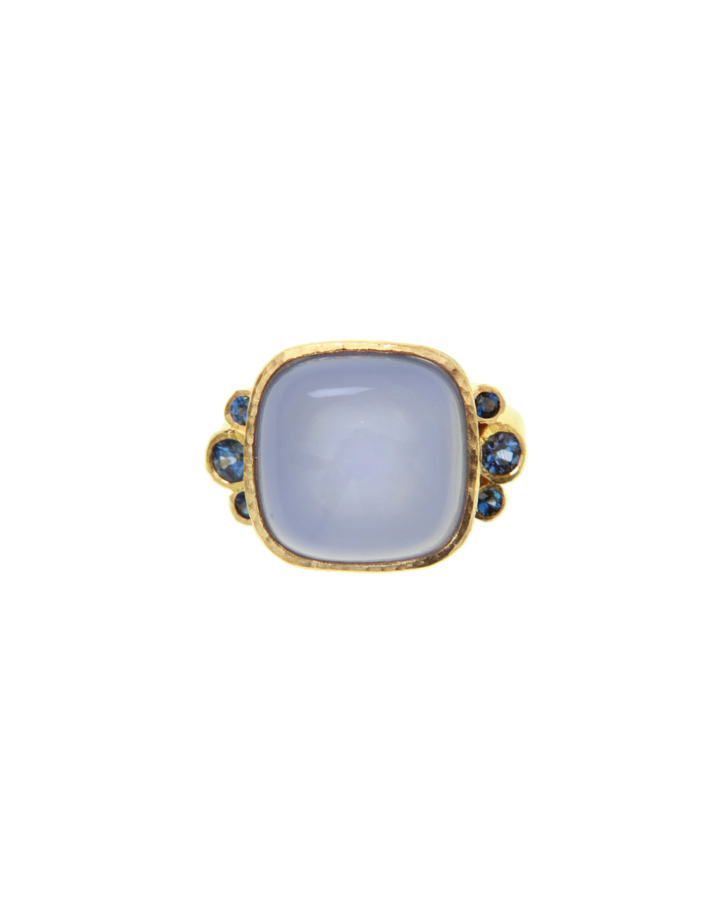 Blue Chalcedony and Blue Sapphire Ring