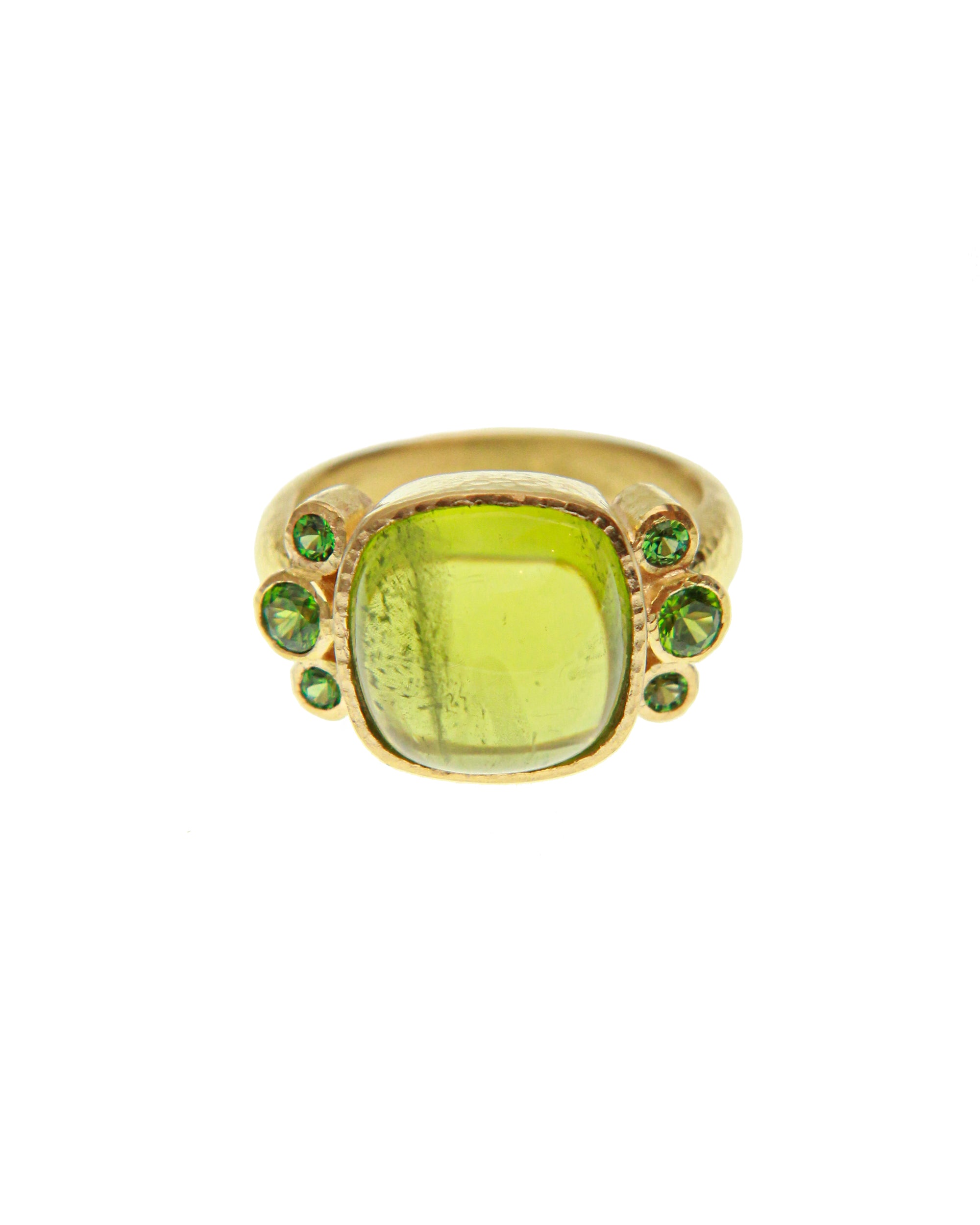 Peridot, Demantoid Garnet and Tsavorite Ring