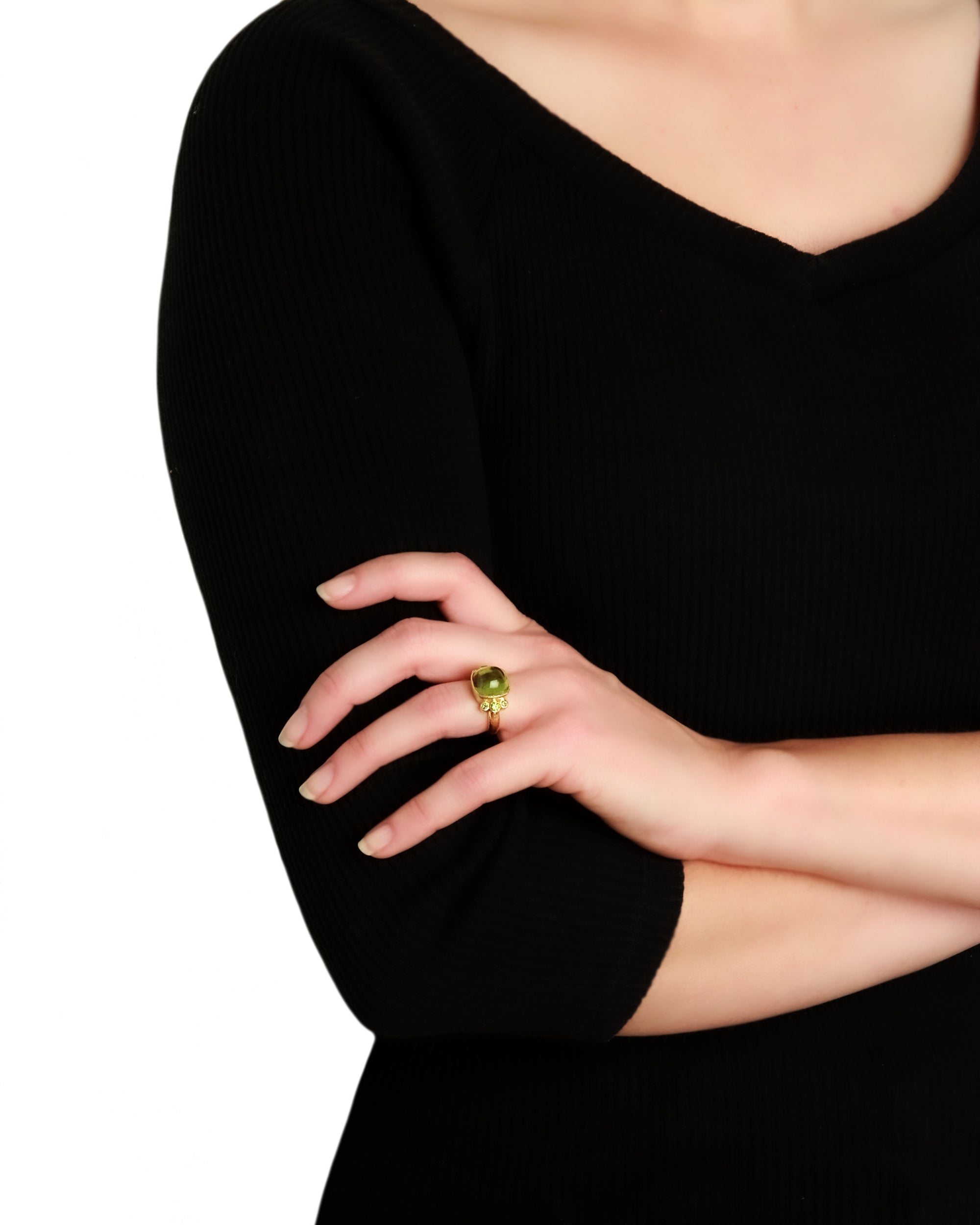 Peridot, Demantoid Garnet and Tsavorite Ring