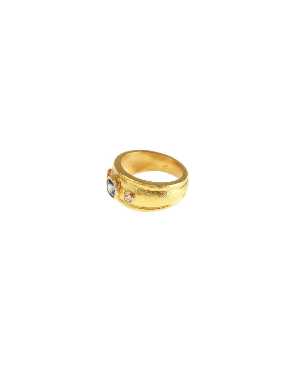 Blue Sapphire and Diamond Puffy Cigar Band