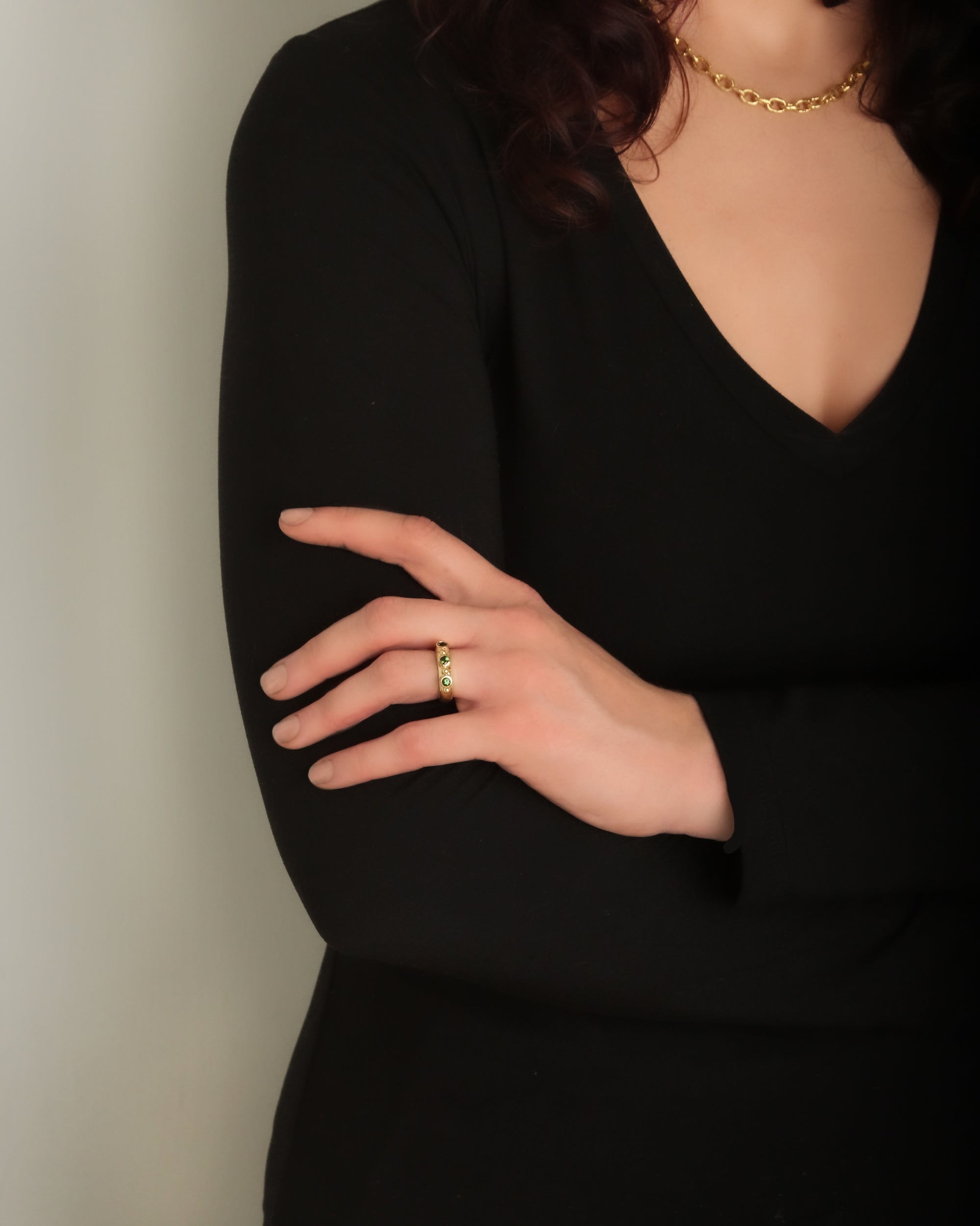 Tsavorite Stack Ring