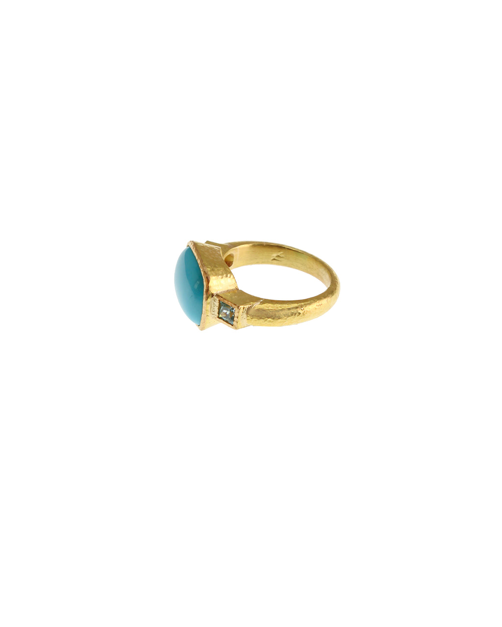 Sleeping Beauty Turquoise with Blue Zircon Ring
