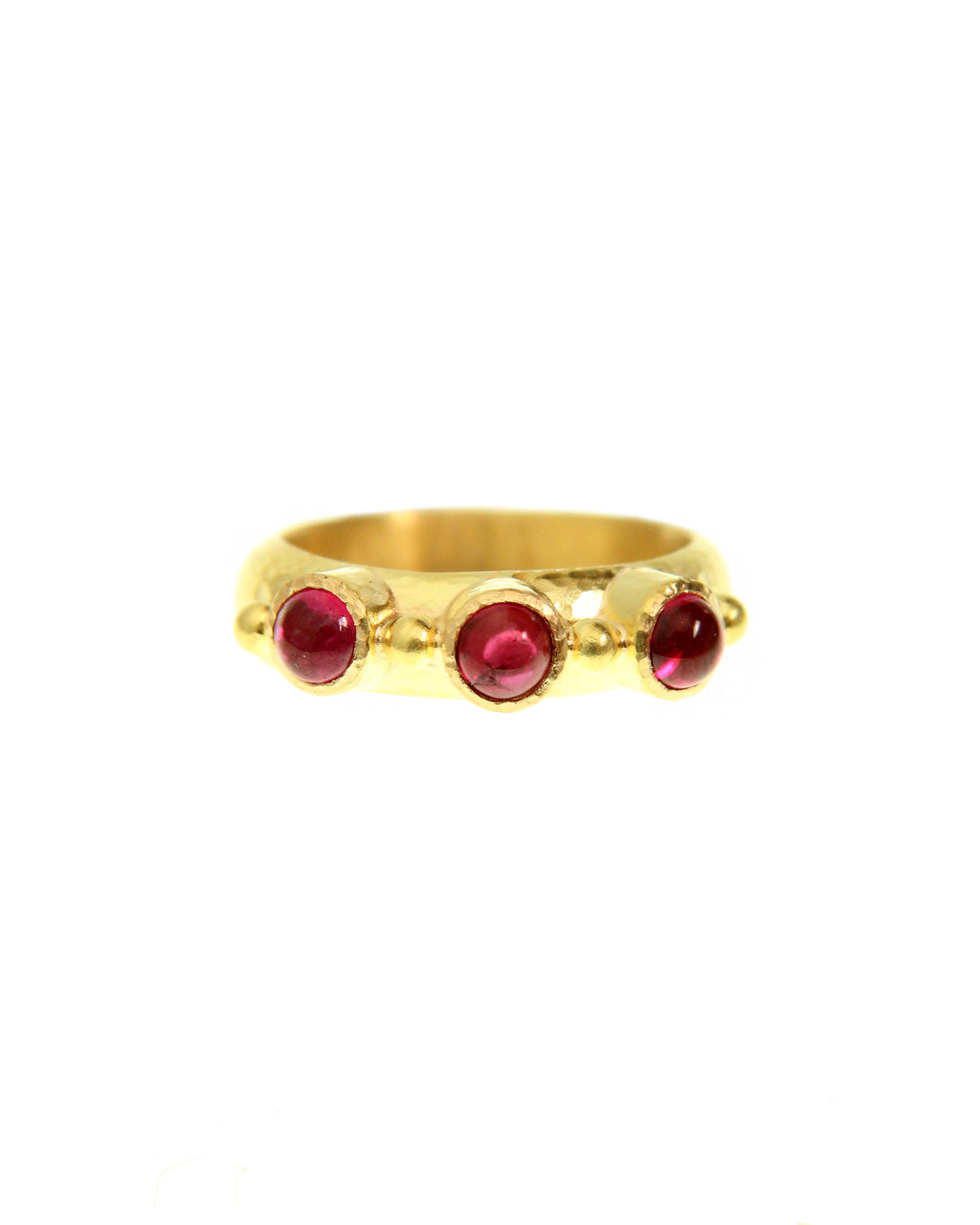 Round Cabochon Ruby Stack Ring