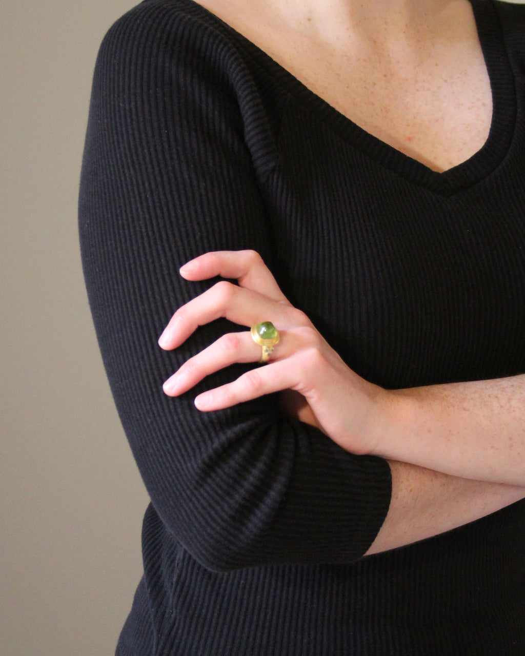 Peridot and Demantoid Garnet Ring
