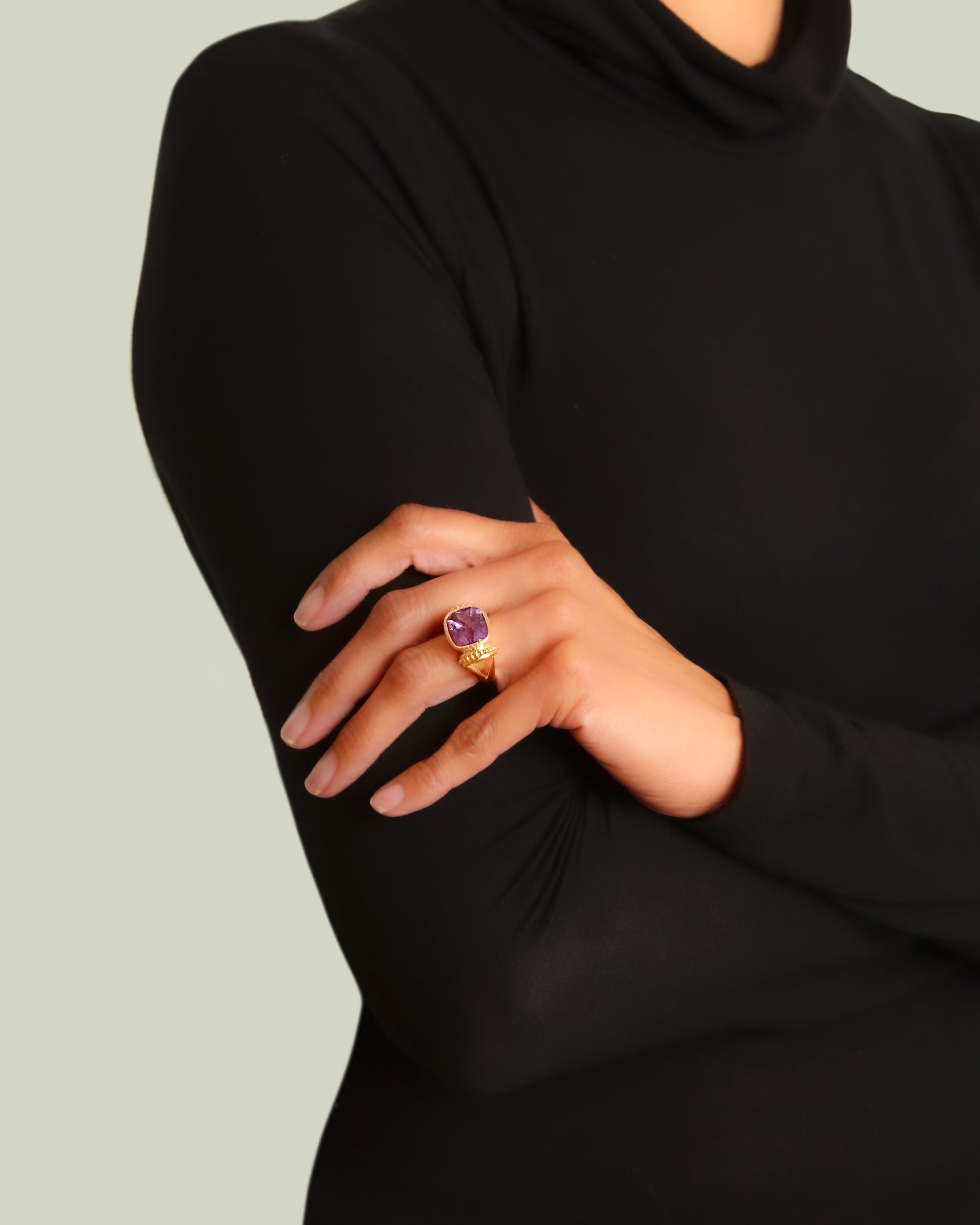 Faceted Amethyst Ring