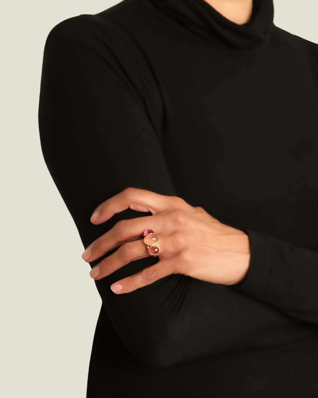 Rose Quartz and Pink Tourmaline Ring