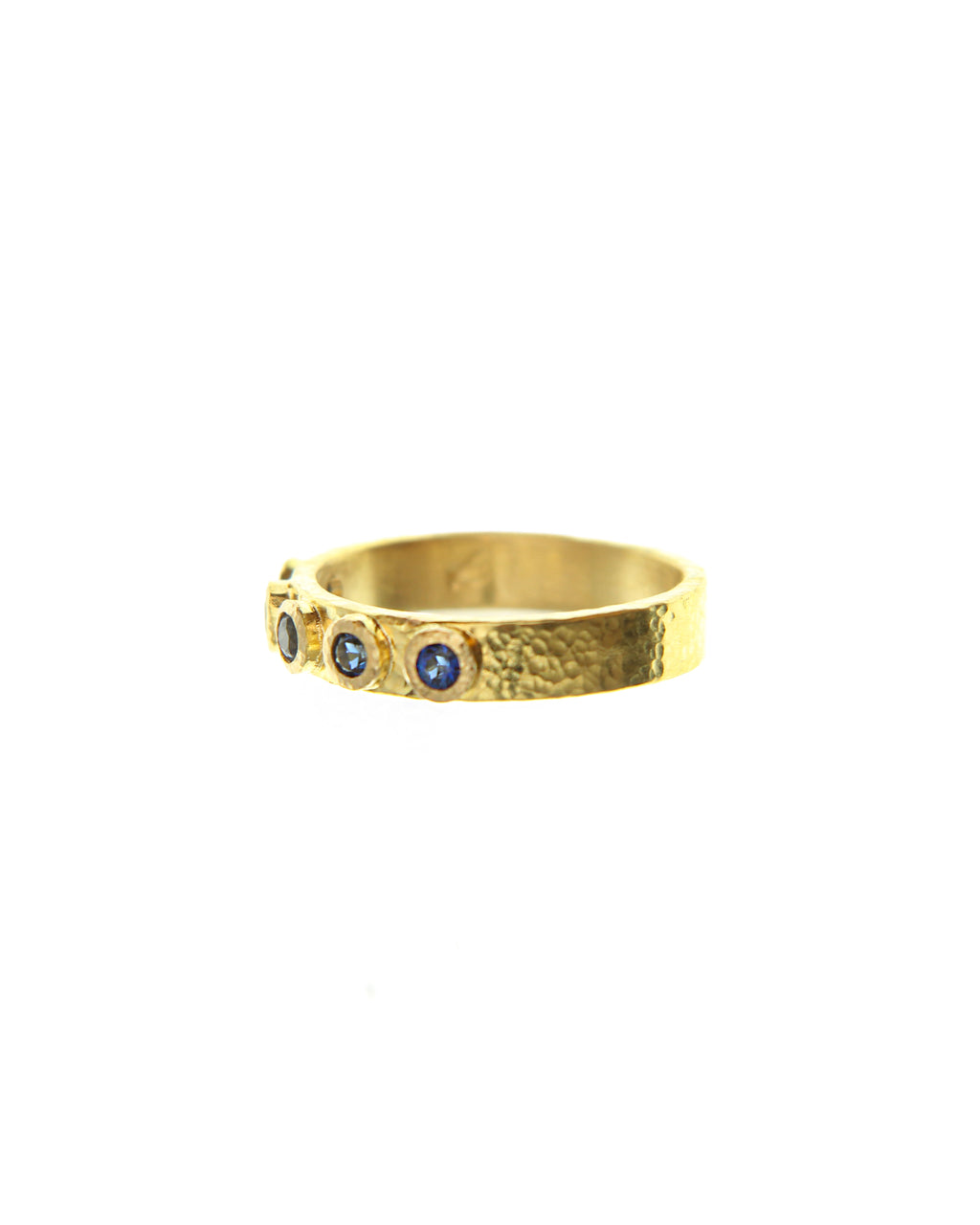 Blue Sapphire Flat Ribbon Stack Ring