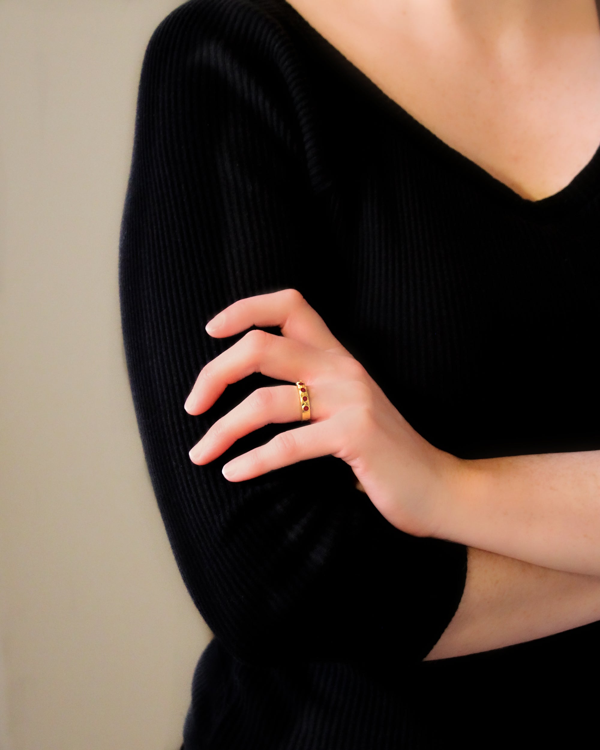 Ruby Flat Ribbon Stack Ring