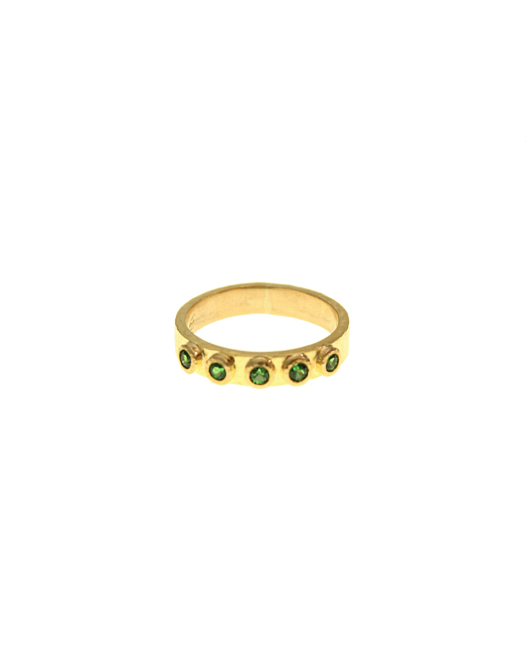 Tsavorite Flat Ribbon Stack Ring