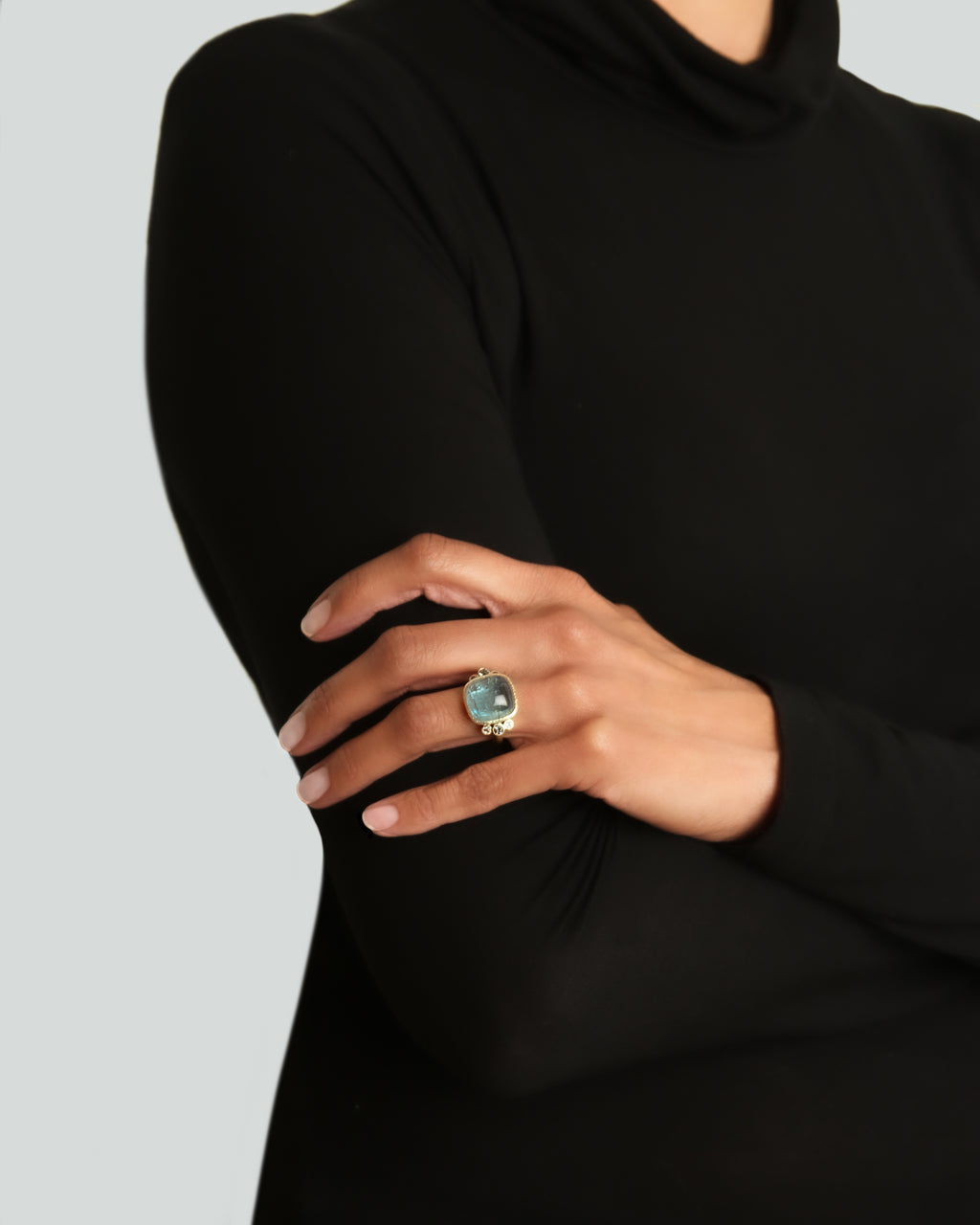 Cushion Aquamarine Ring