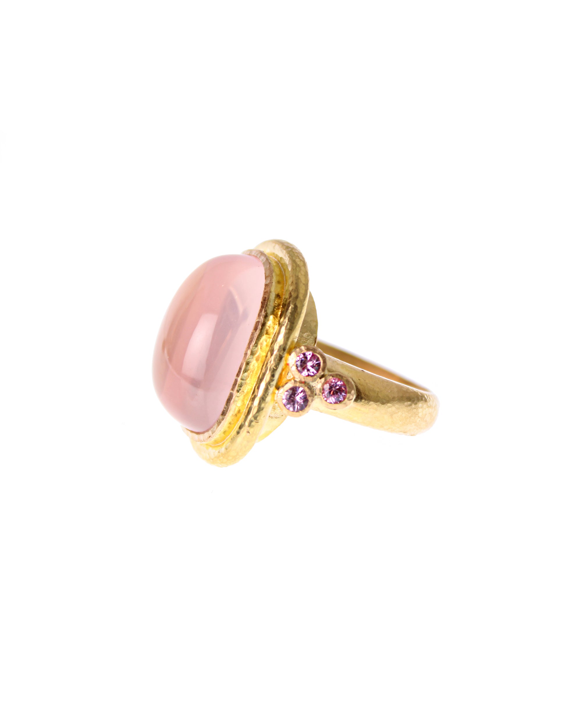 Rose Quartz with Pink Sapphires Ring