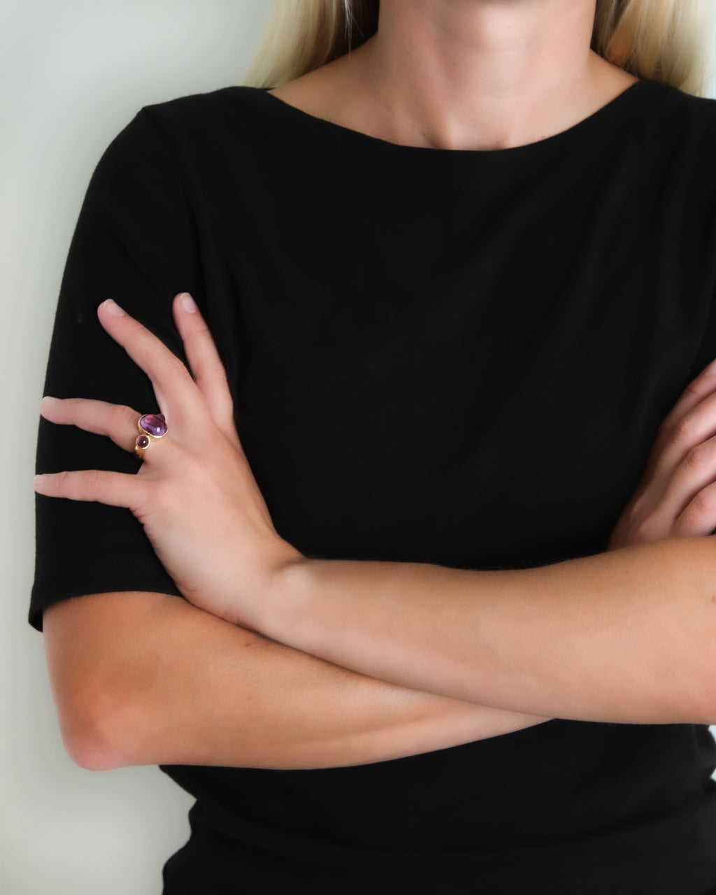 Cushion Cabochon Amethyst Ring
