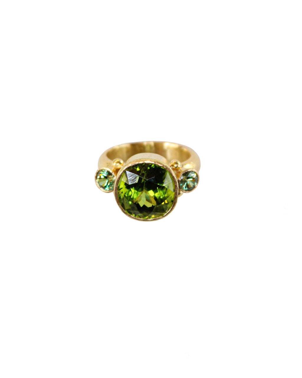 Peridot and Demantoid Garnet Ring