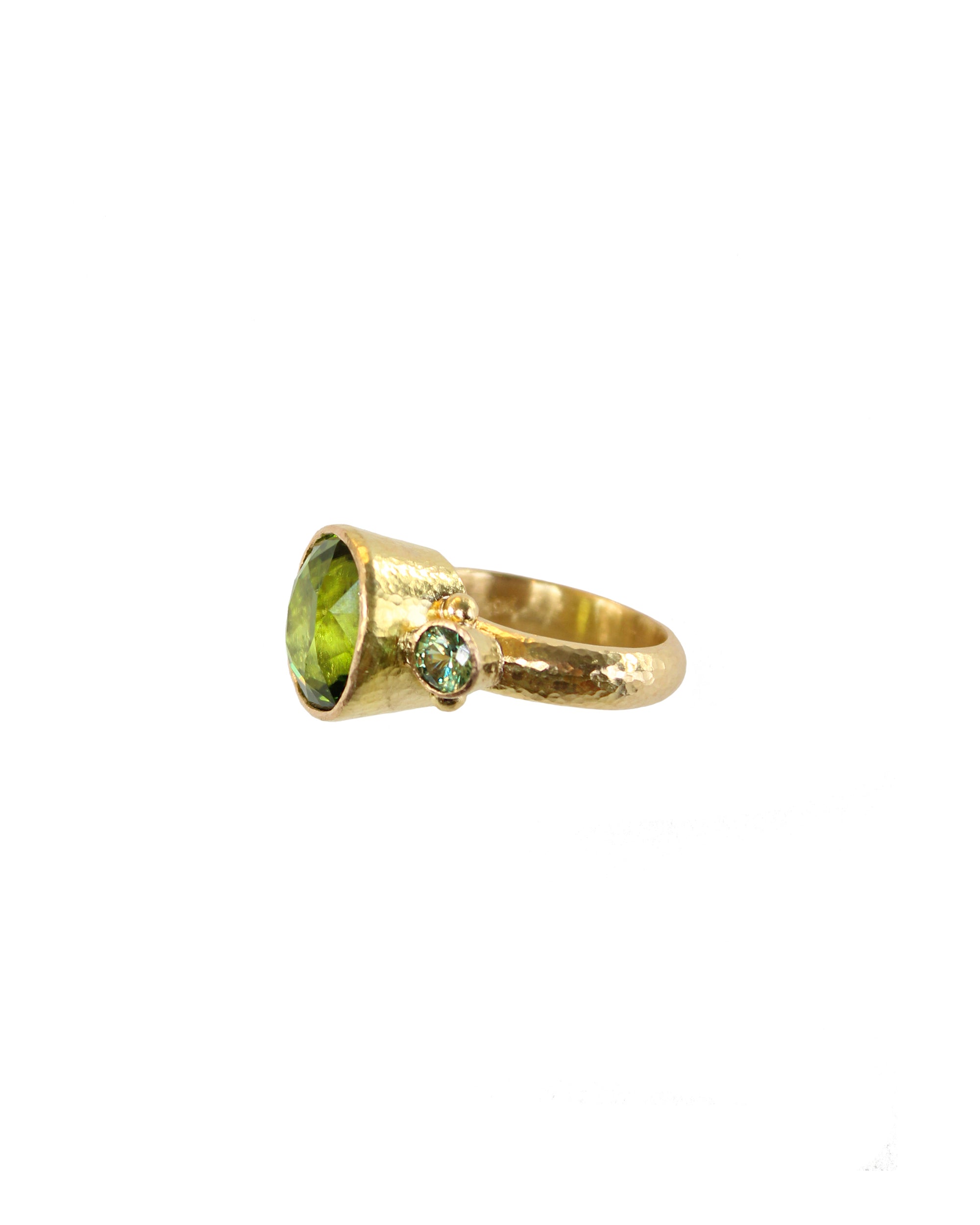 Peridot and Demantoid Garnet Ring