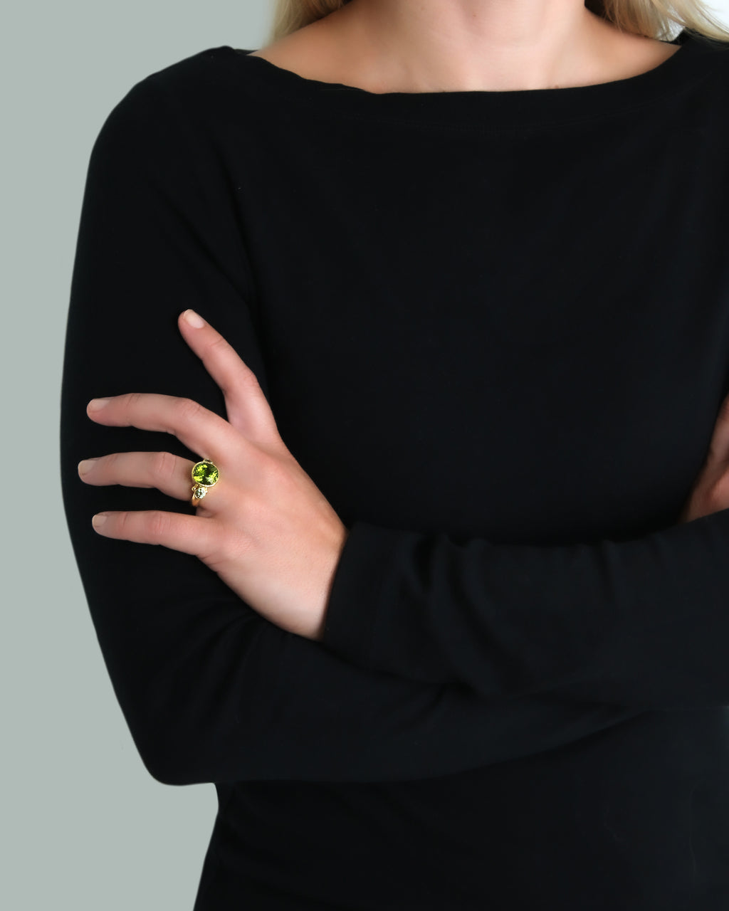 Peridot and Demantoid Garnet Ring