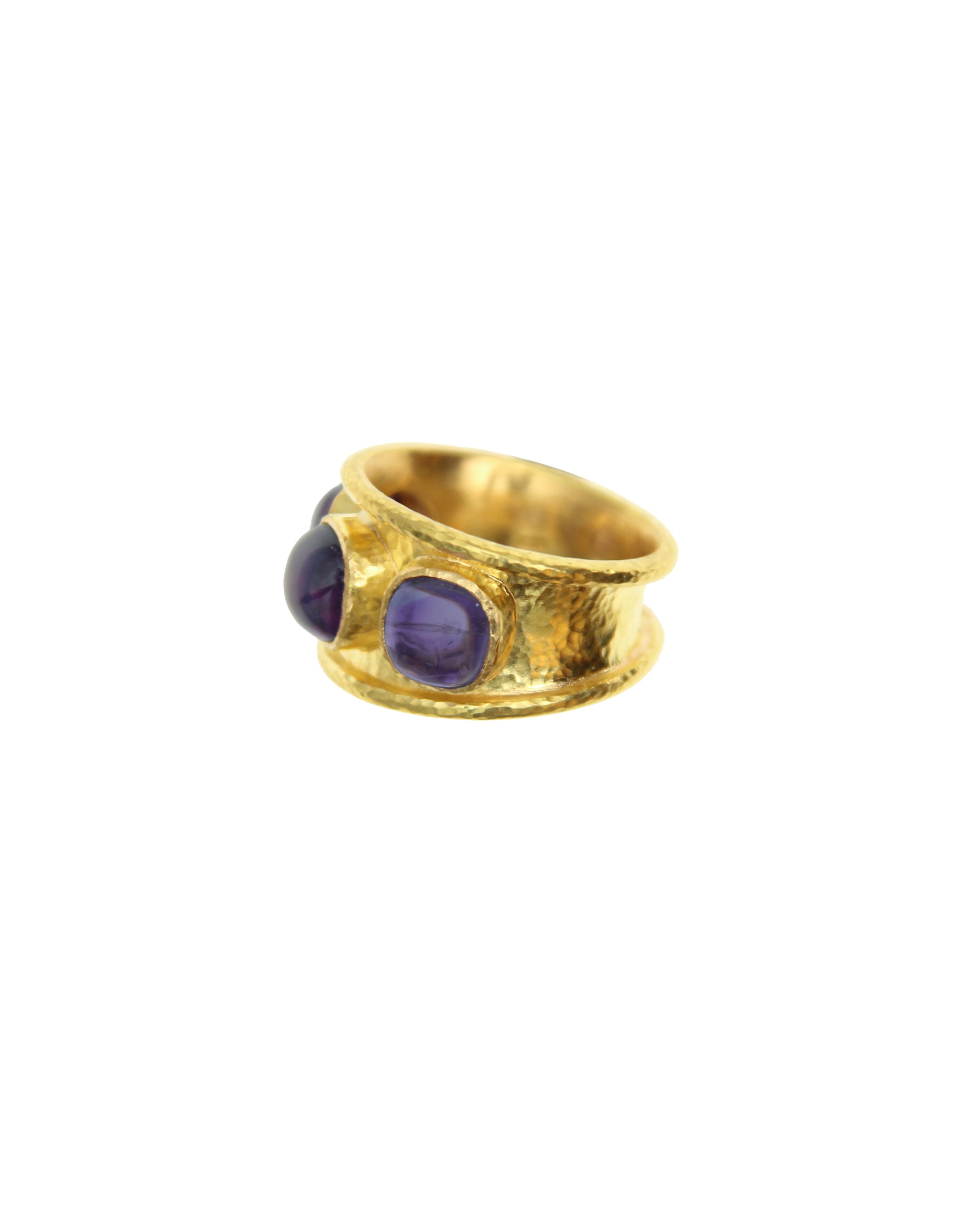 Cushion Iolite in a Tapered Cigar Band