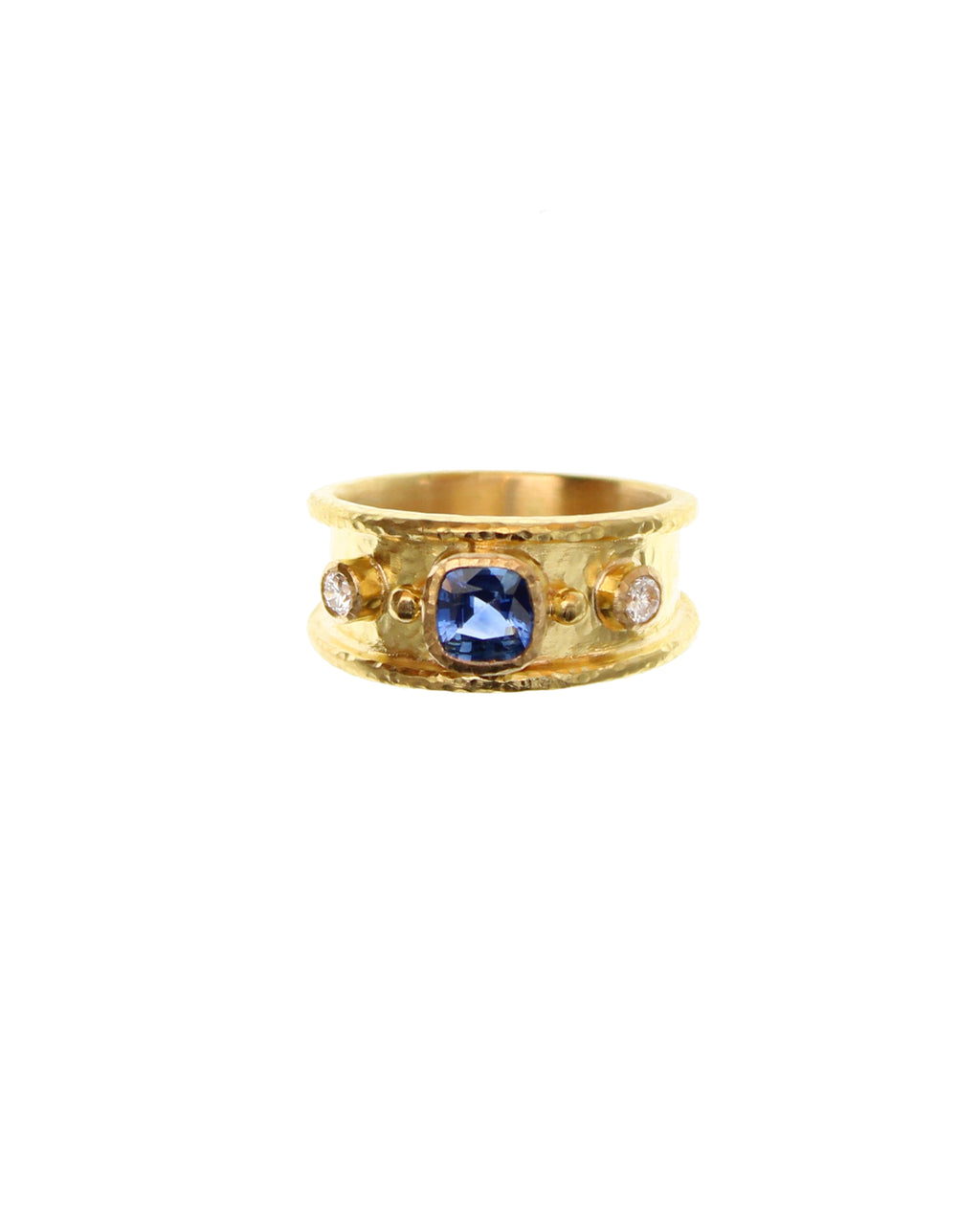 Blue Sapphire and Diamond Ring